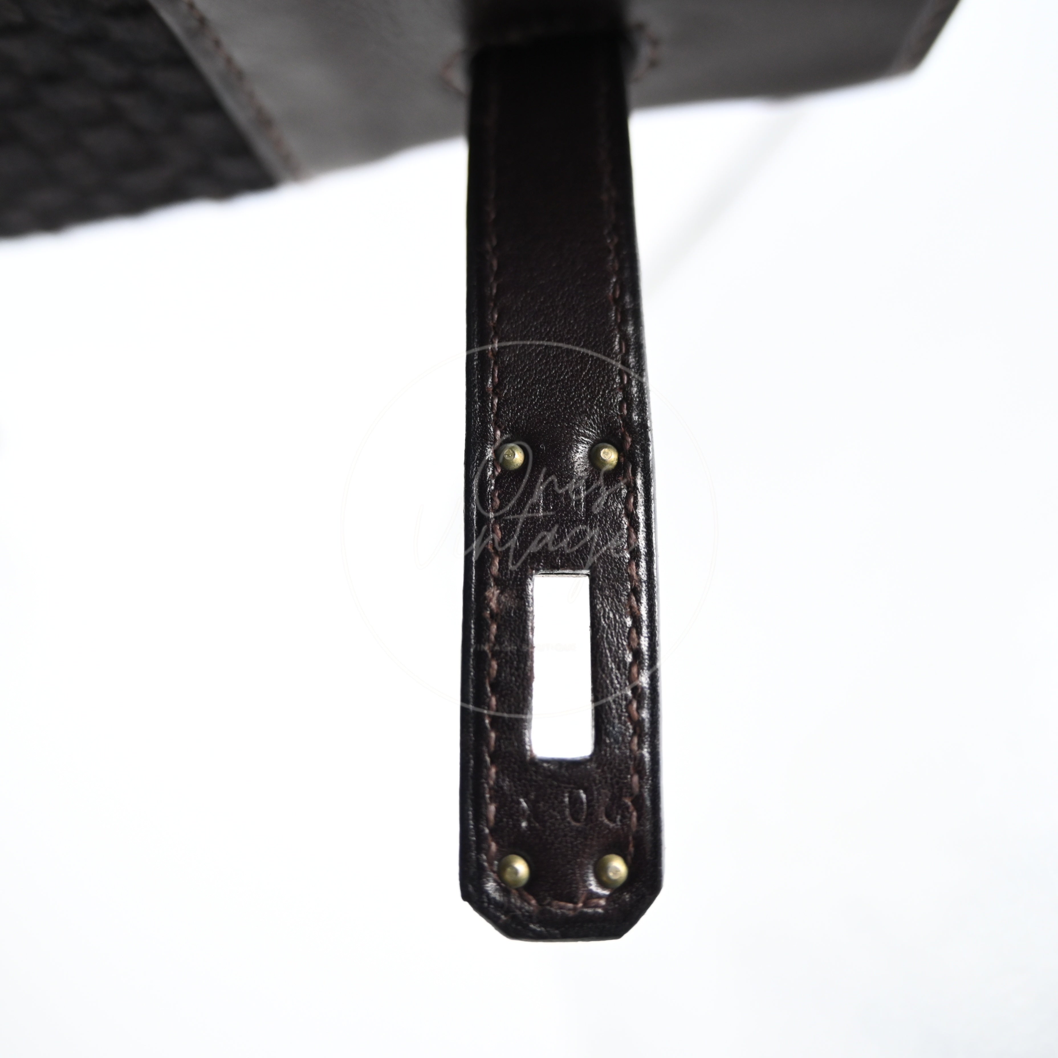 [Pre-Owned] Hermes Kelly Sport 24 Brown Swift and Wool Toresage PHW Stamp Square E