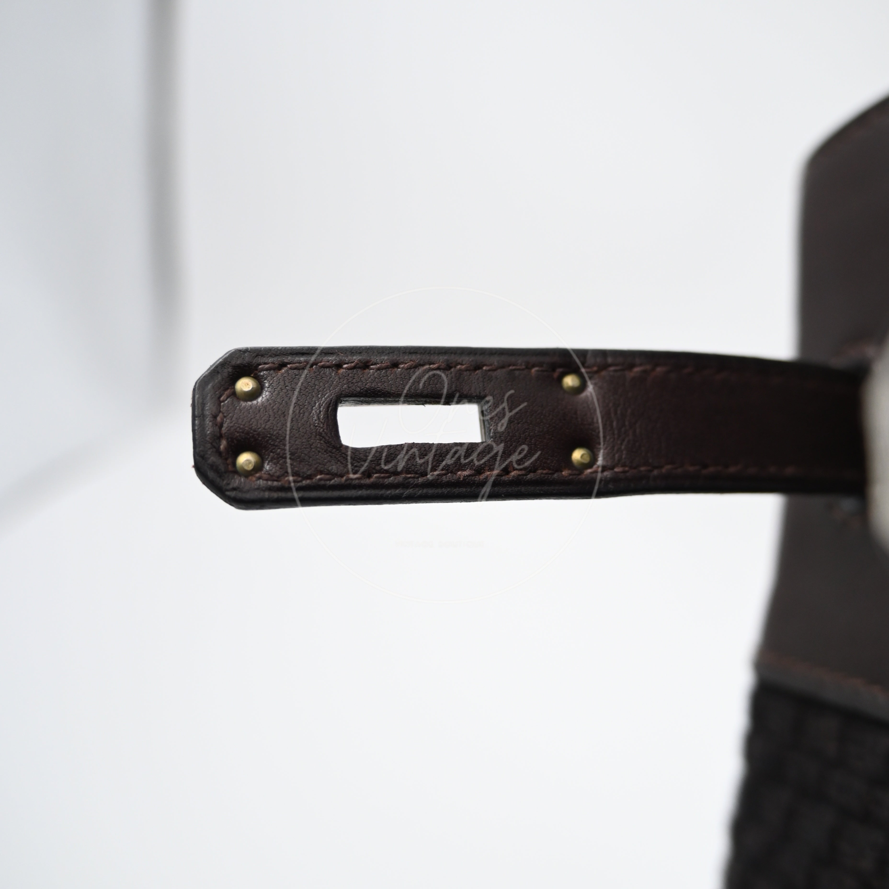 [Pre-Owned] Hermes Kelly Sport 24 Brown Swift and Wool Toresage PHW Stamp Square E