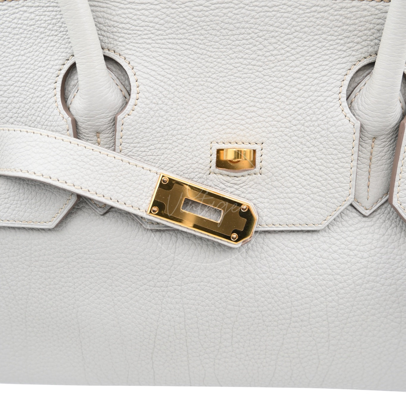 [Pre-owned] Hermes Birkin Shoulder Gris Peale Stamp Square O