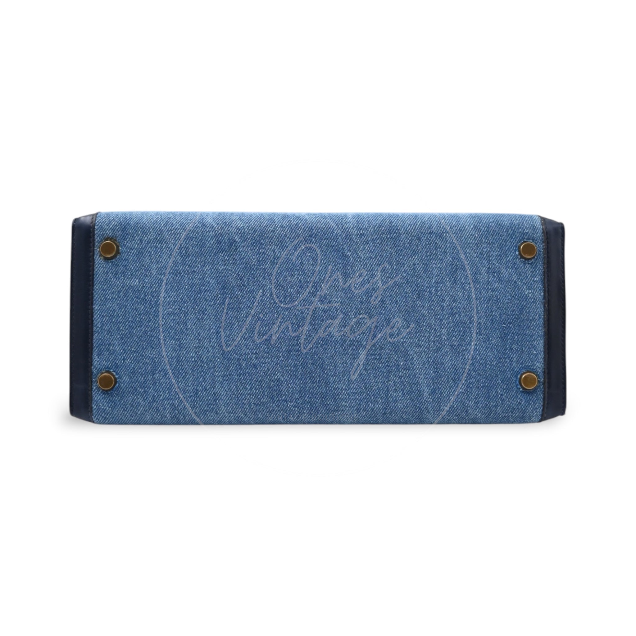 [Pre-owned] Hermes Kelly 28 Navy and Denim Blue GHW Stamp Circle L