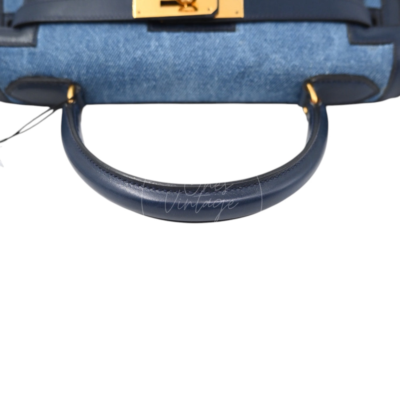 [Pre-owned] Hermes Kelly 28 Navy and Denim Blue GHW Stamp Circle L
