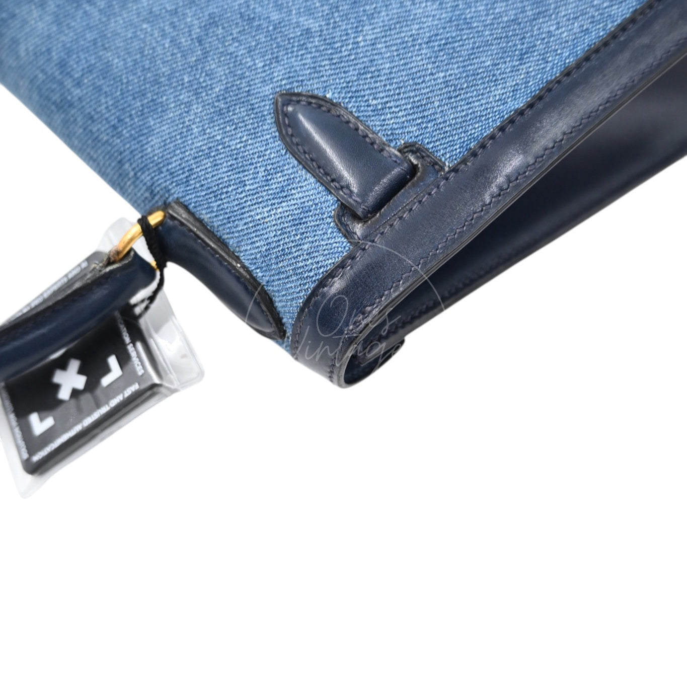 [Pre-owned] Hermes Kelly 28 Navy and Denim Blue GHW Stamp Circle L