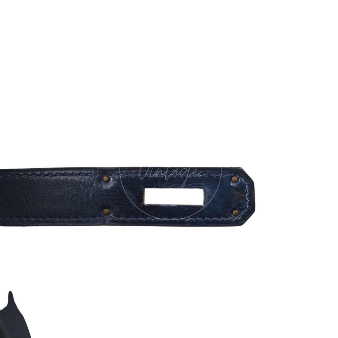 [Pre-owned] Hermes Kelly 28 Navy and Denim Blue GHW Stamp Circle L