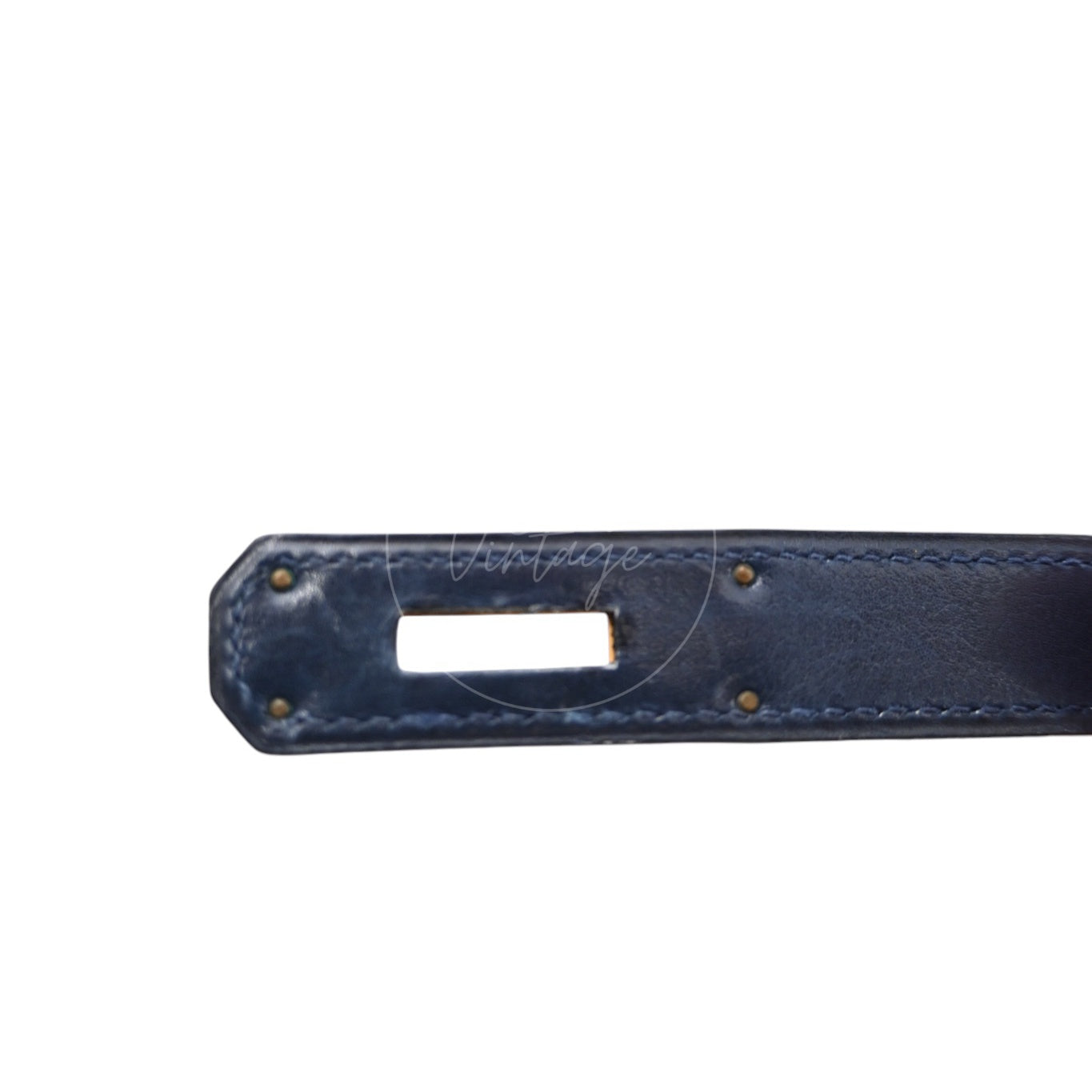[Pre-owned] Hermes Kelly 28 Navy and Denim Blue GHW Stamp Circle L
