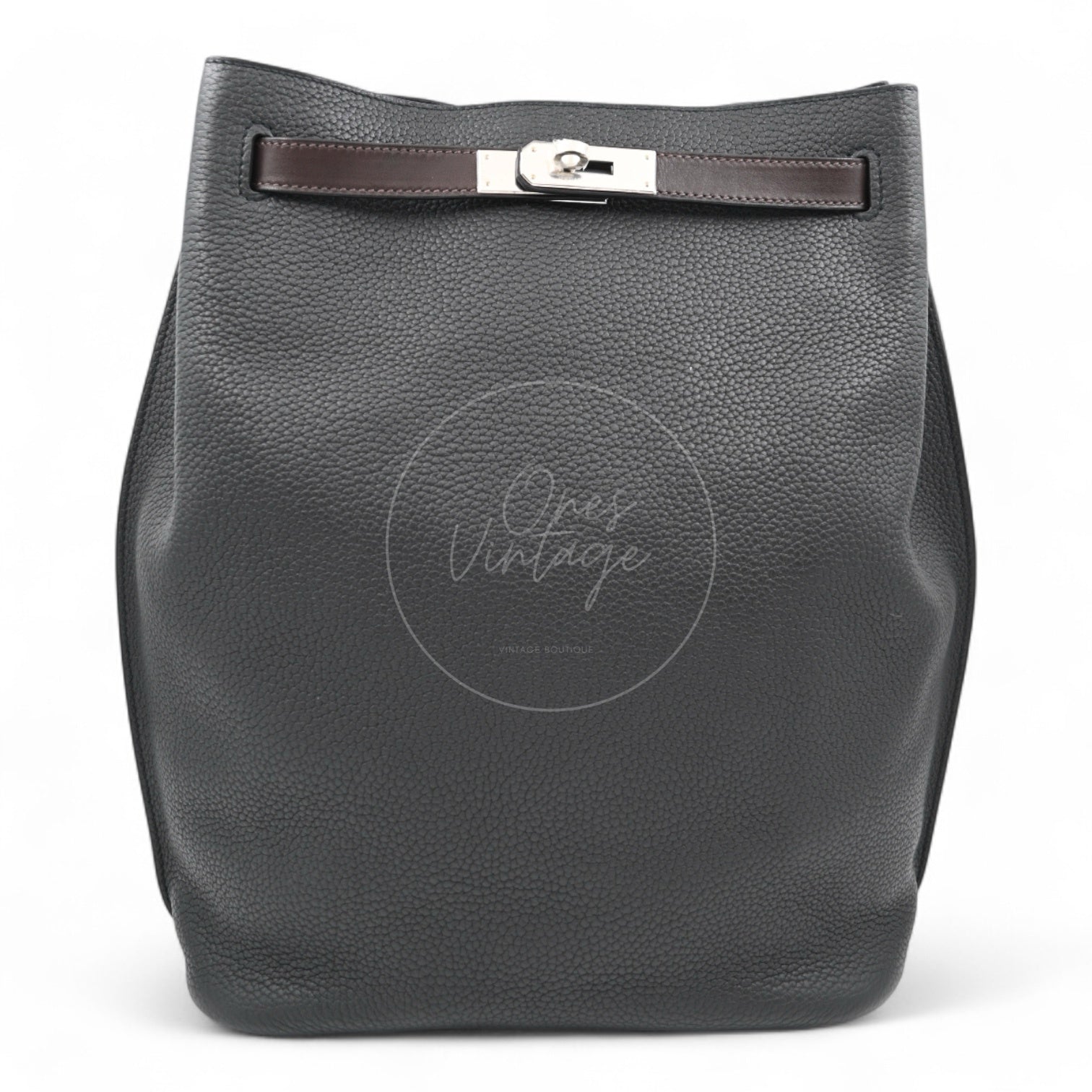 [Pre-owned] Hermes So Kelly 26 Togo PHW Noir Shoulder Bag Stamp T