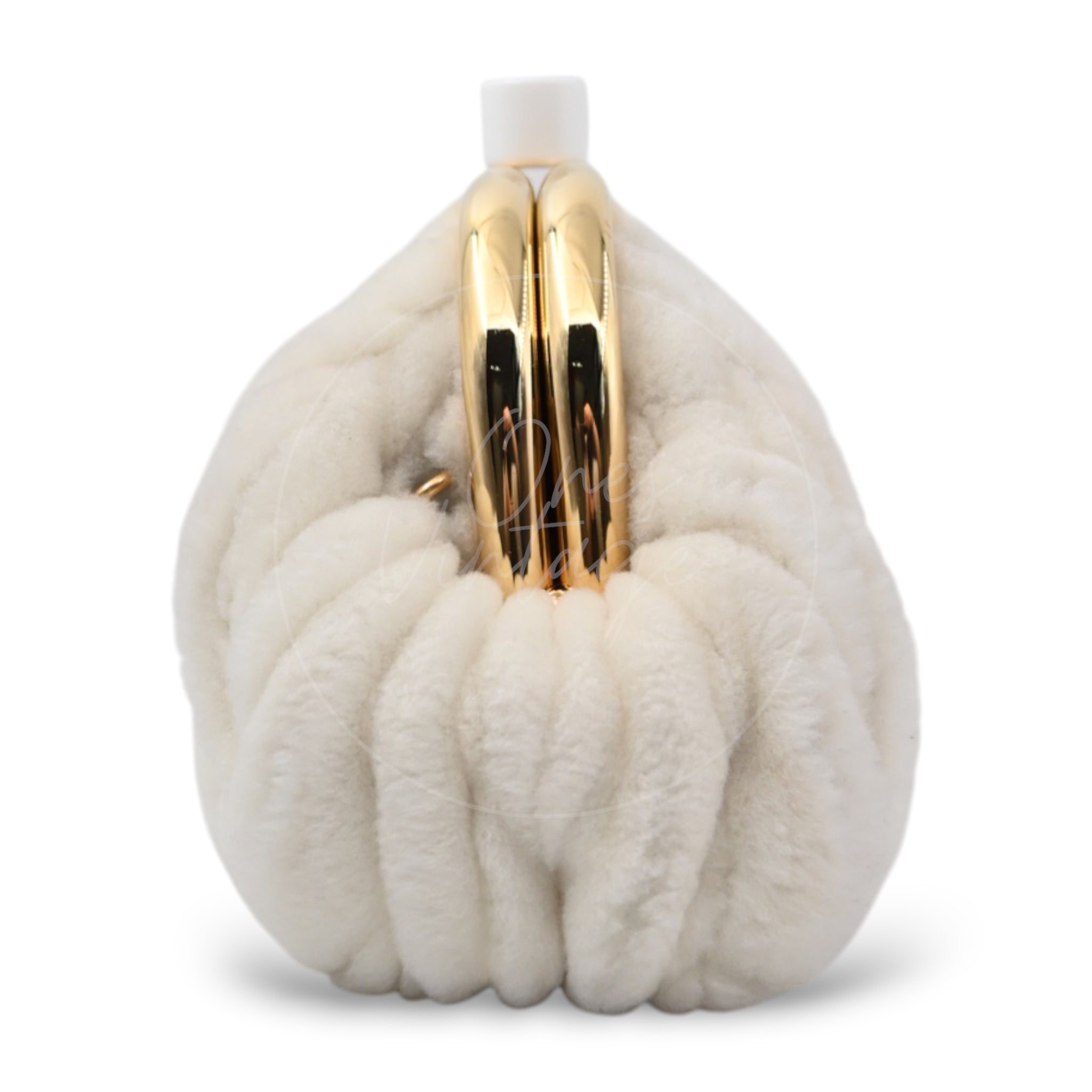 [Pre-owned] Miu Miu Belle White Shearling Bag