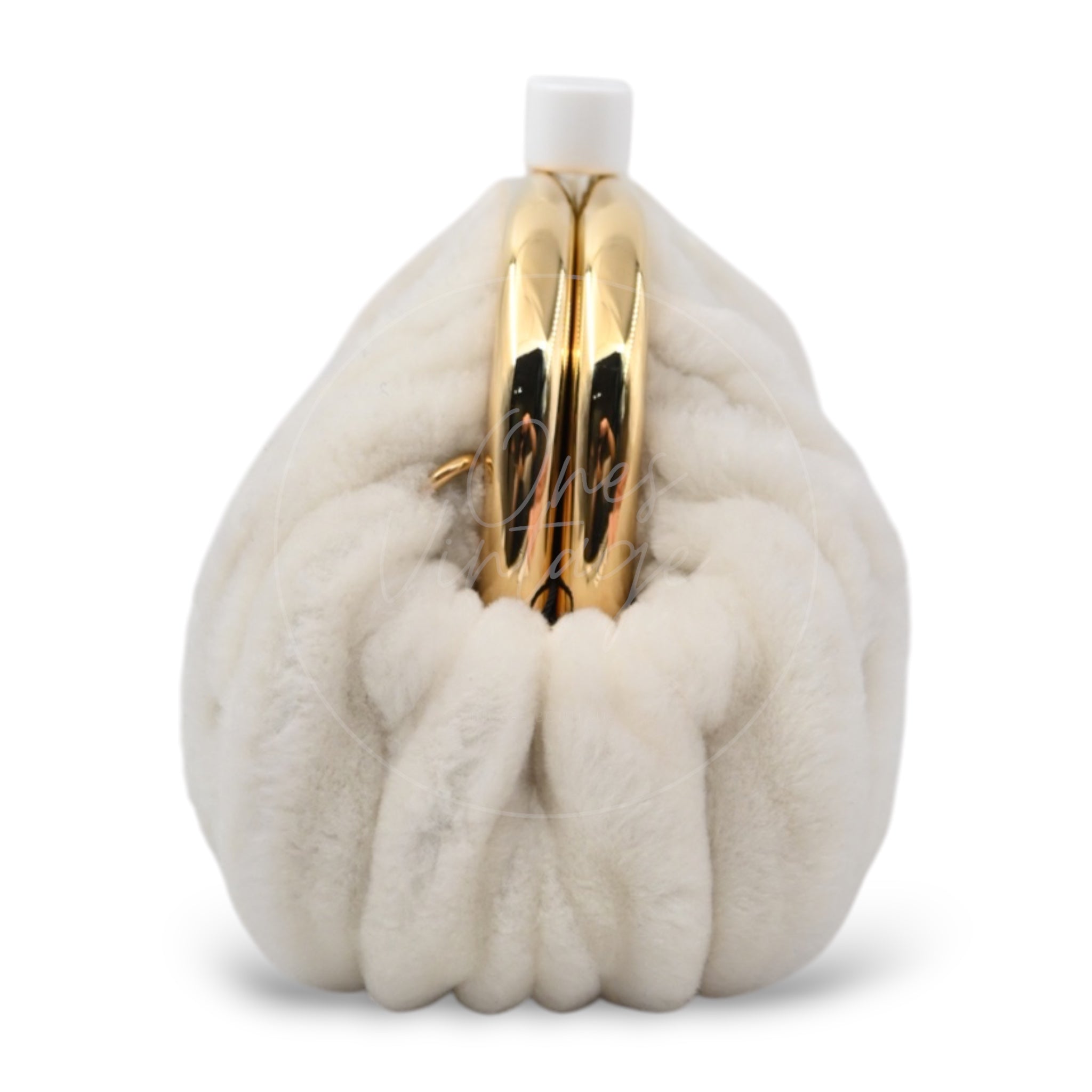 [Pre-owned] Miu Miu Belle White Shearling Bag