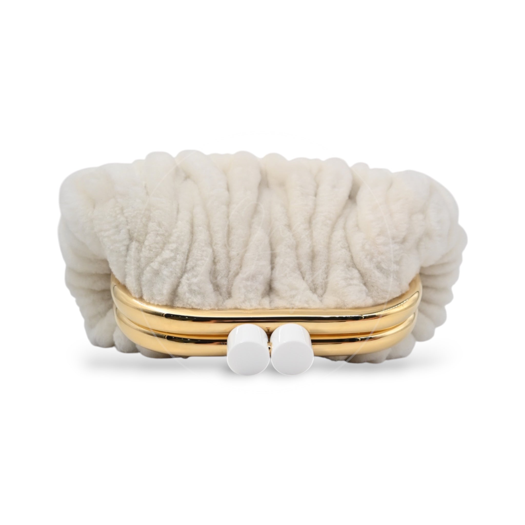 [Pre-owned] Miu Miu Belle White Shearling Bag