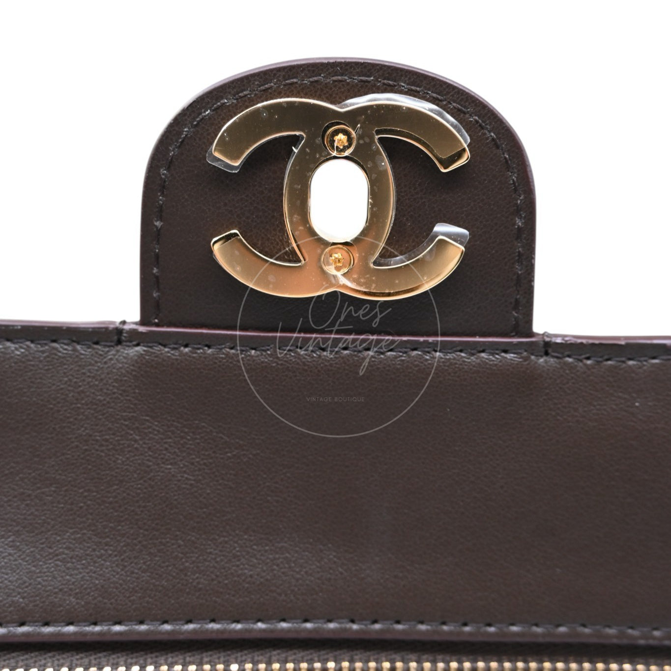 Chanel Maxi Flap Bag 32cm Suede GHW Dark Brown Series NU