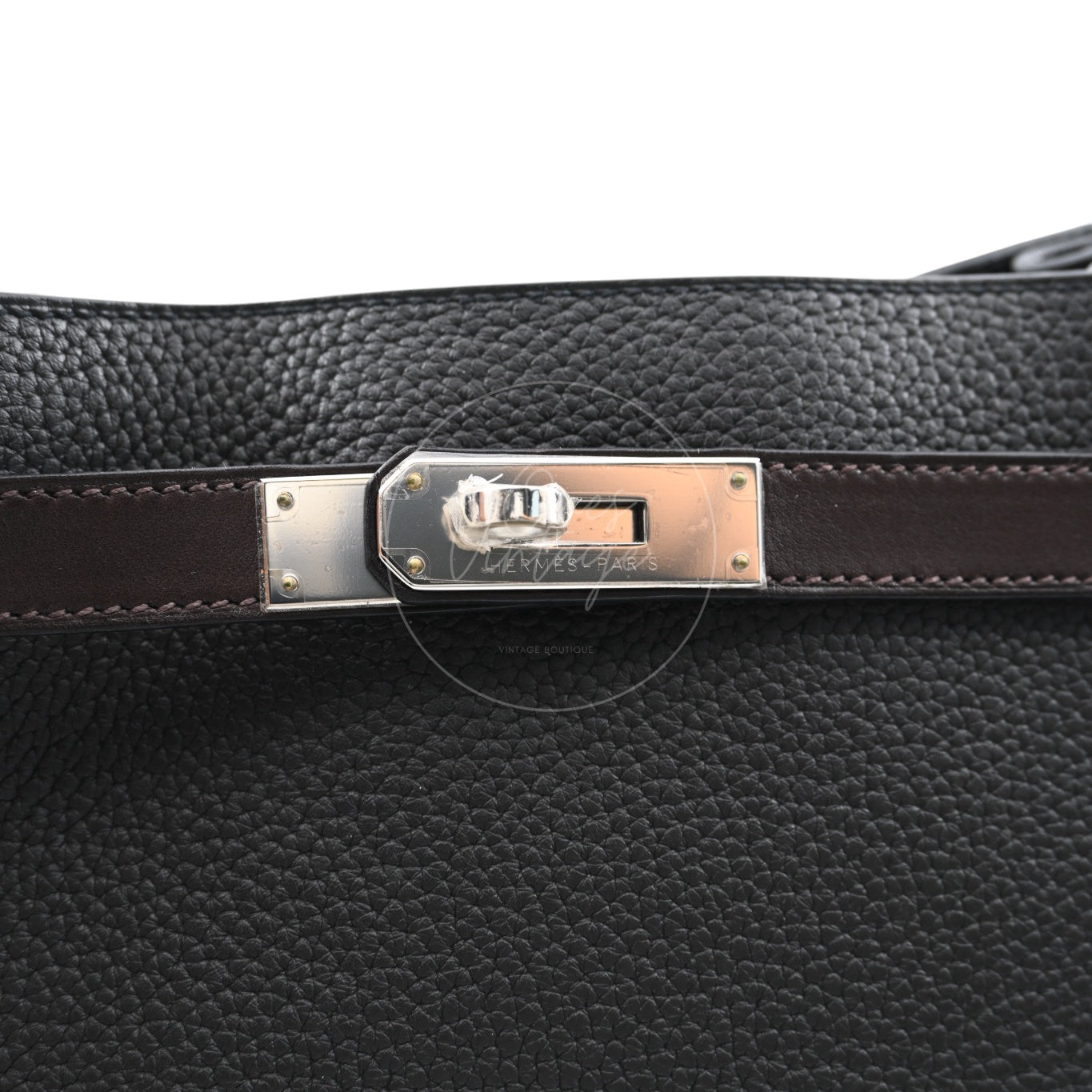 [Pre-owned] Hermes So Kelly 26 Togo PHW Noir Shoulder Bag Stamp T