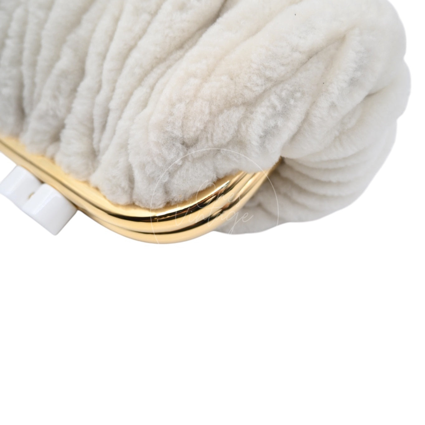 [Pre-owned] Miu Miu Belle White Shearling Bag