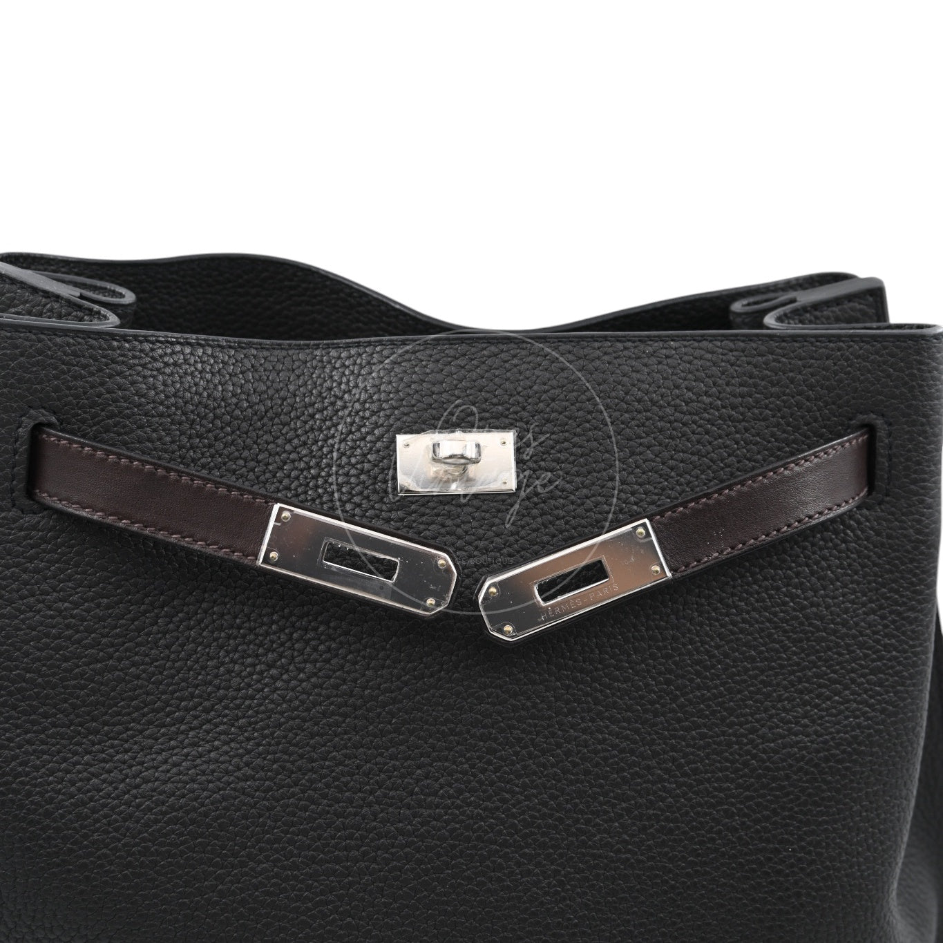 [Pre-owned] Hermes So Kelly 26 Togo PHW Noir Shoulder Bag Stamp T