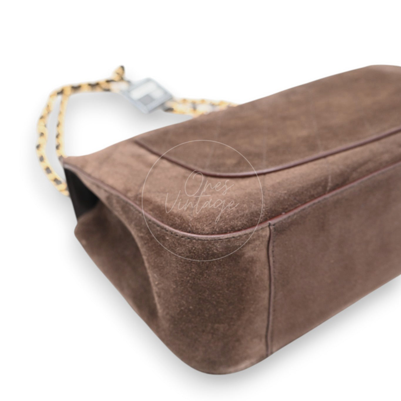 Chanel Maxi Flap Bag 32cm Suede GHW Dark Brown Series NU