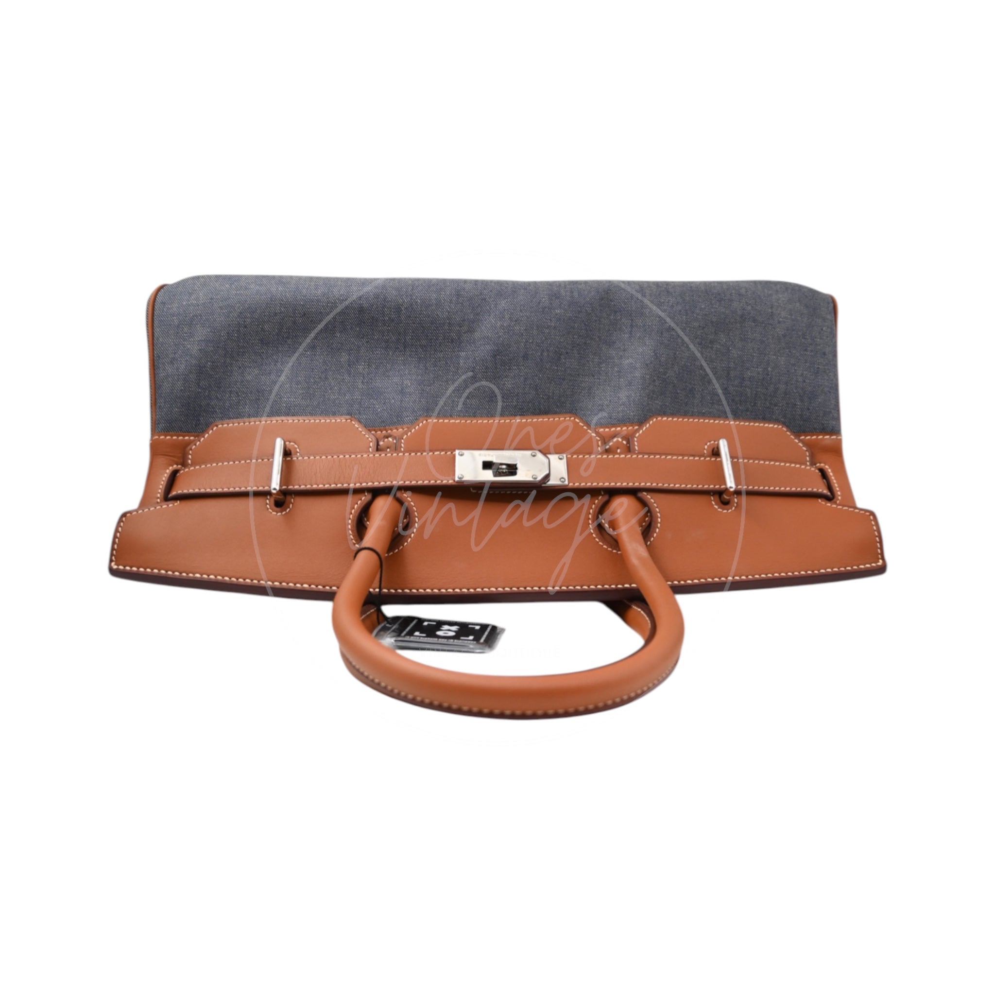 [Pre-owned] Hermes Birkin Shoulder Denim x Barenia Stamp Square I PHW Bag
