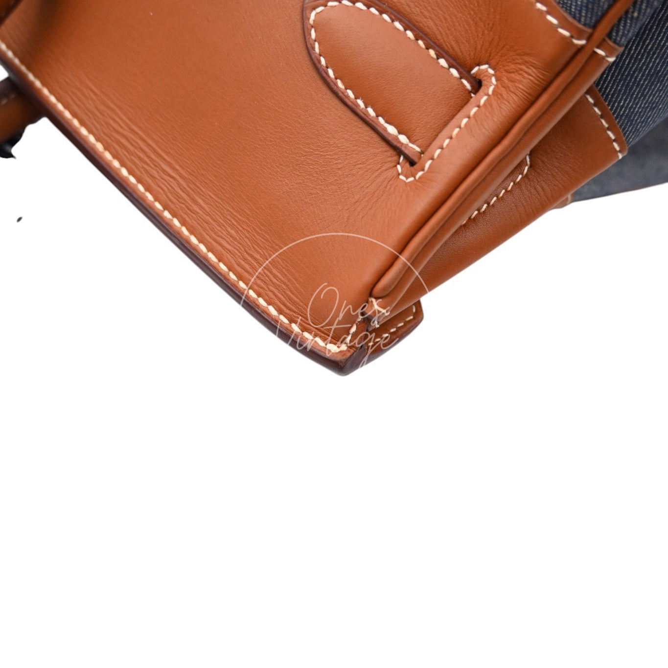 [Pre-owned] Hermes Birkin Shoulder Denim x Barenia Stamp Square I PHW Bag