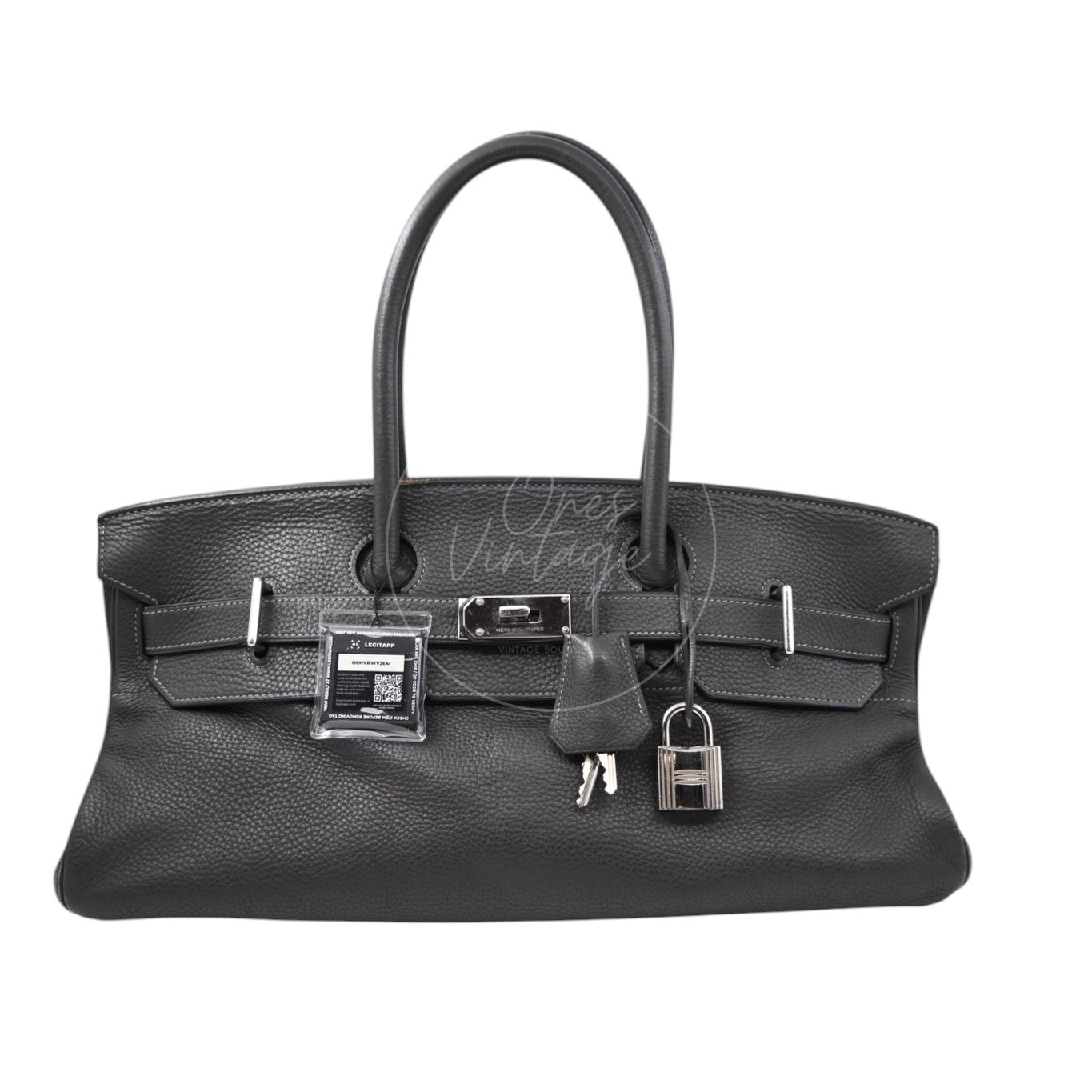 [Pre-owned] Hermes Birkin Shoulder Gris Graphite Stamp Square I