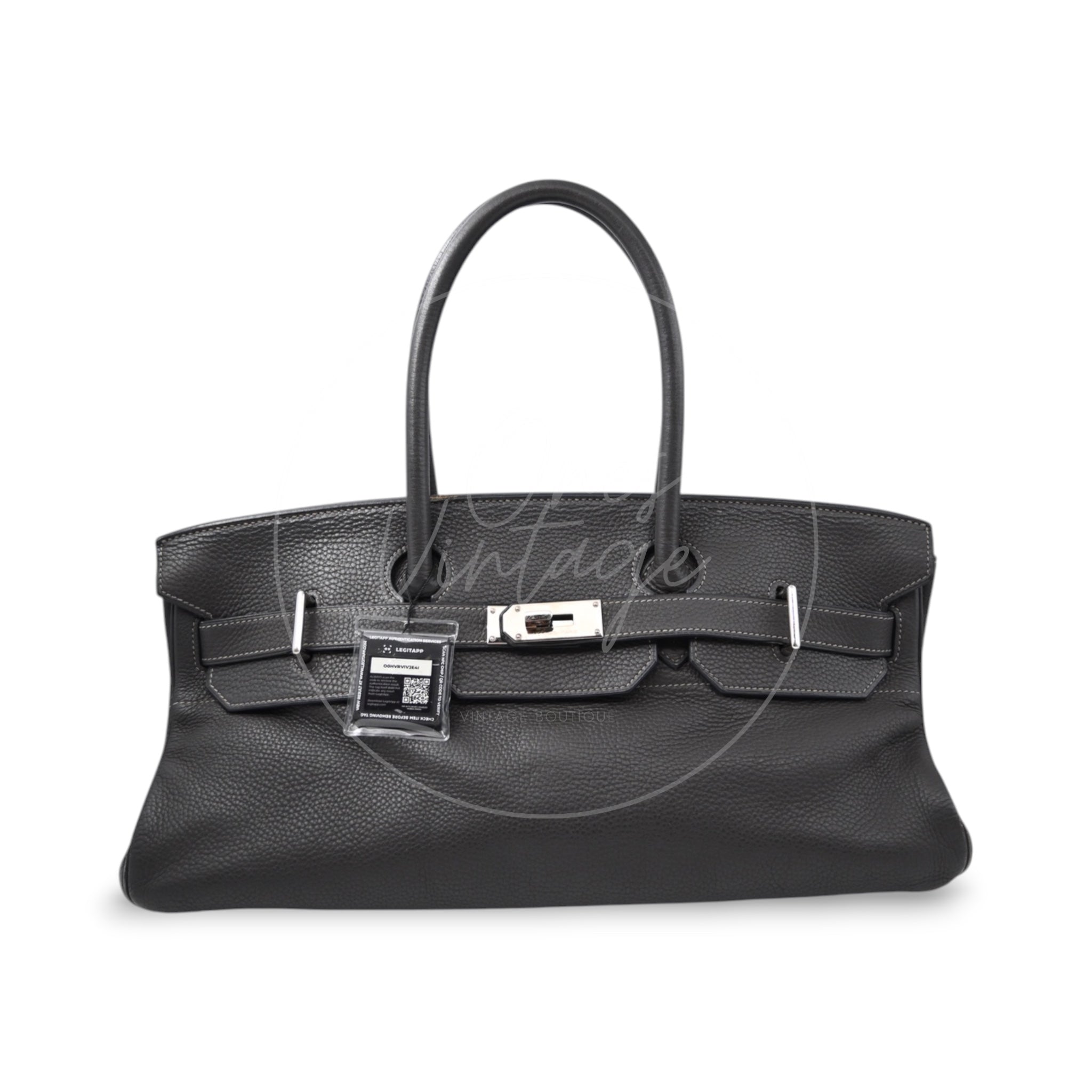 [Pre-owned] Hermes Birkin Shoulder Gris Graphite Stamp Square I