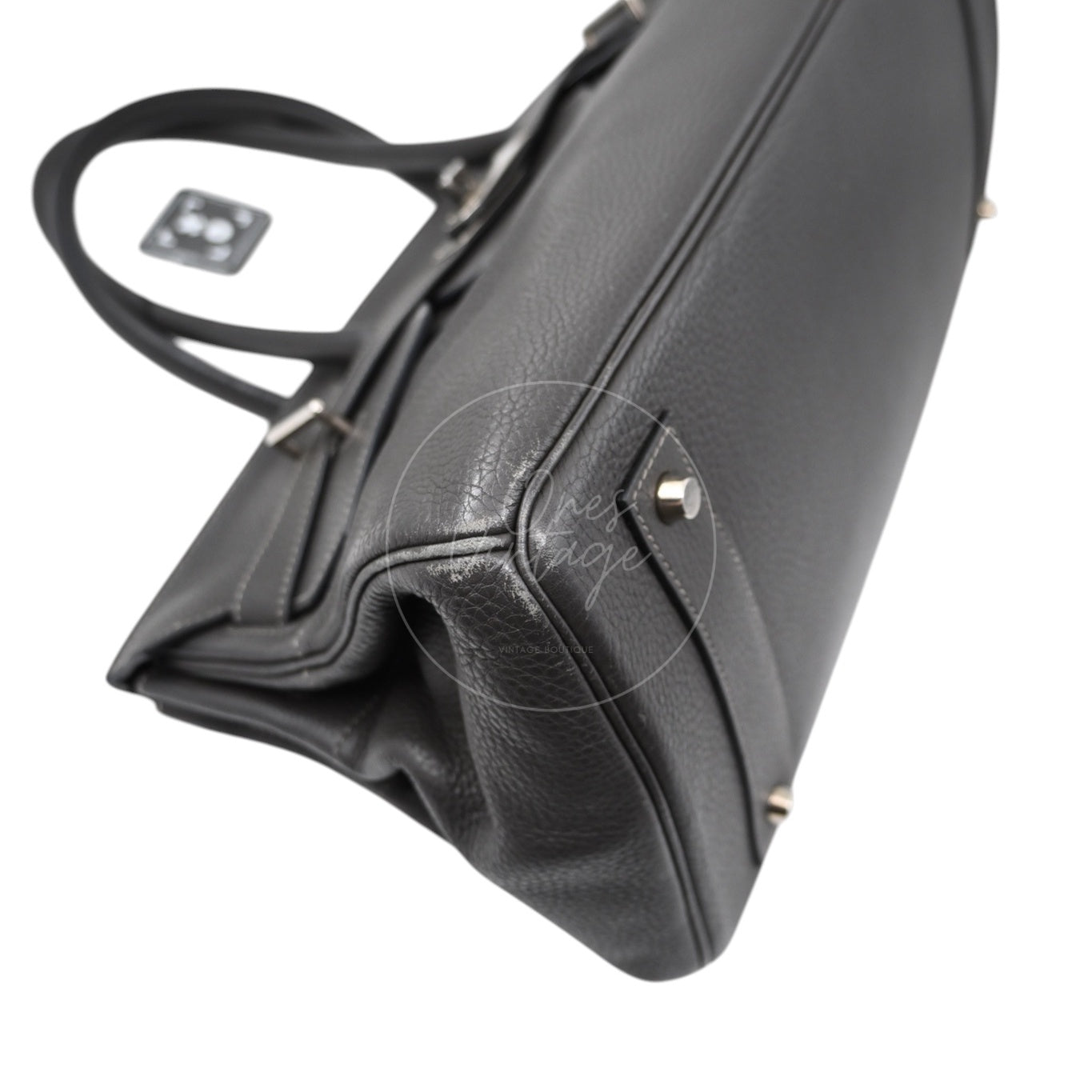 [Pre-owned] Hermes Birkin Shoulder Gris Graphite Stamp Square I