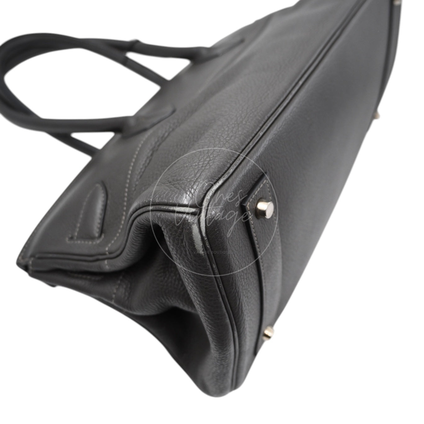 [Pre-owned] Hermes Birkin Shoulder Gris Graphite Stamp Square I