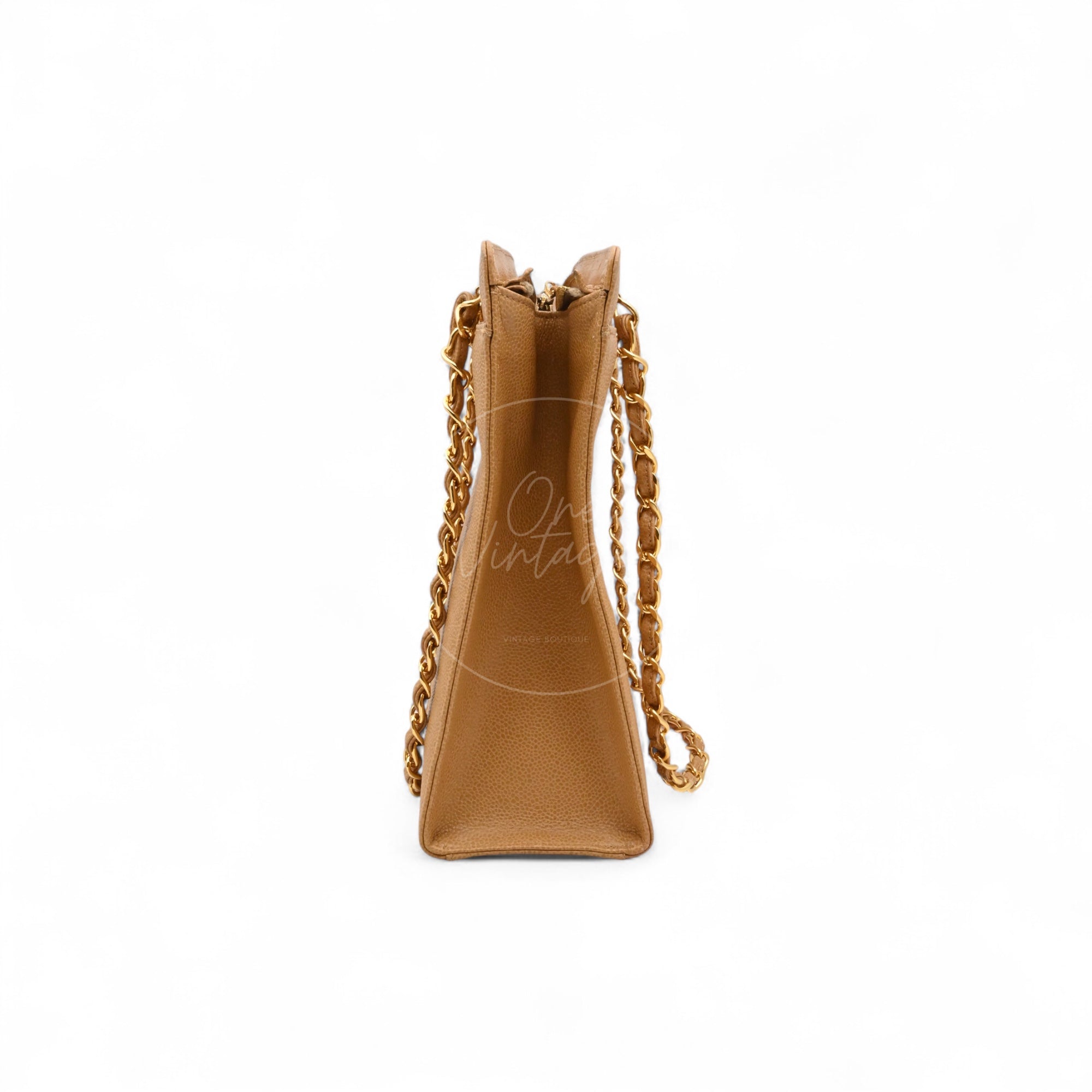 [Pre-owned] Chanel Beige Caviar Tote Bag