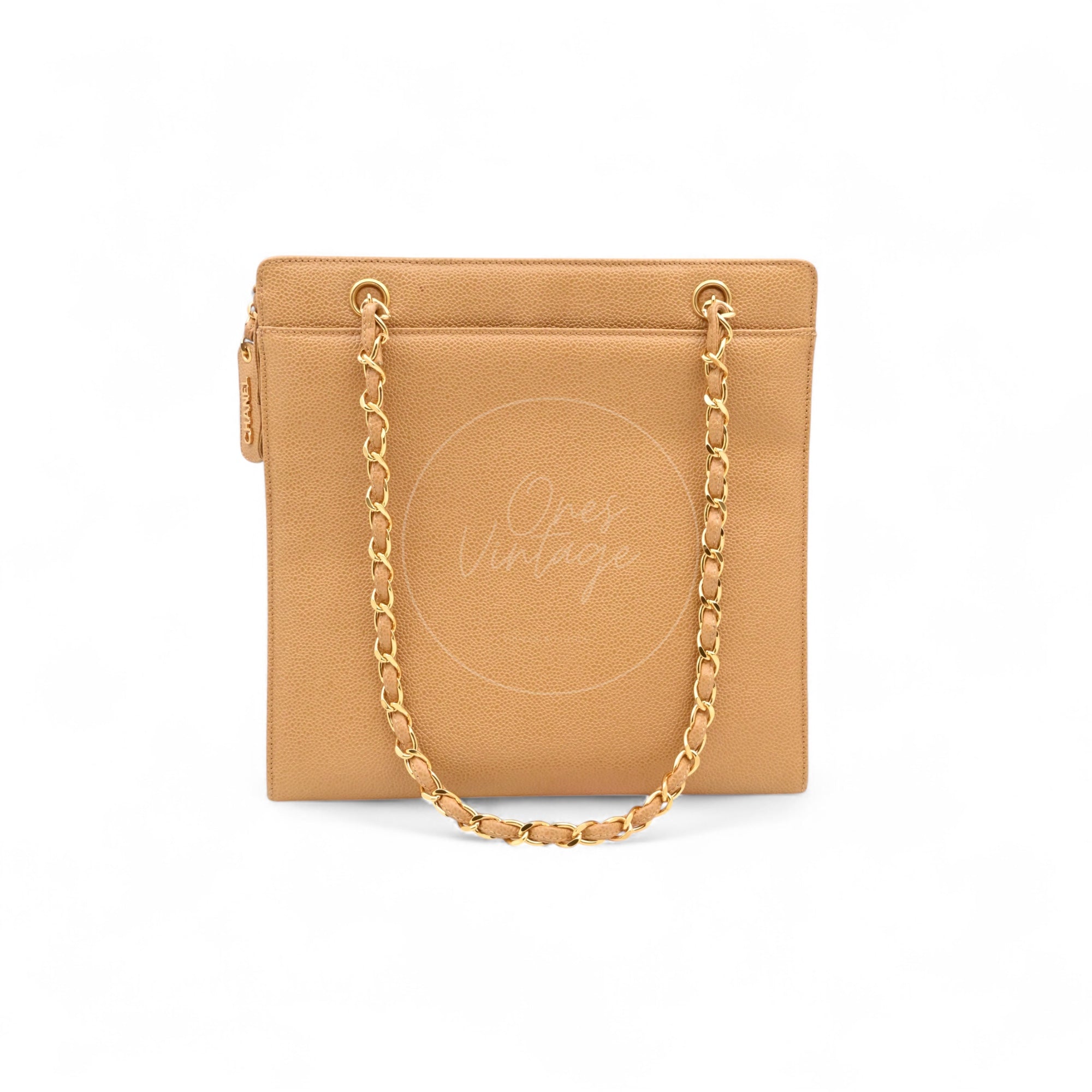 [Pre-owned] Chanel Beige Caviar Tote Bag