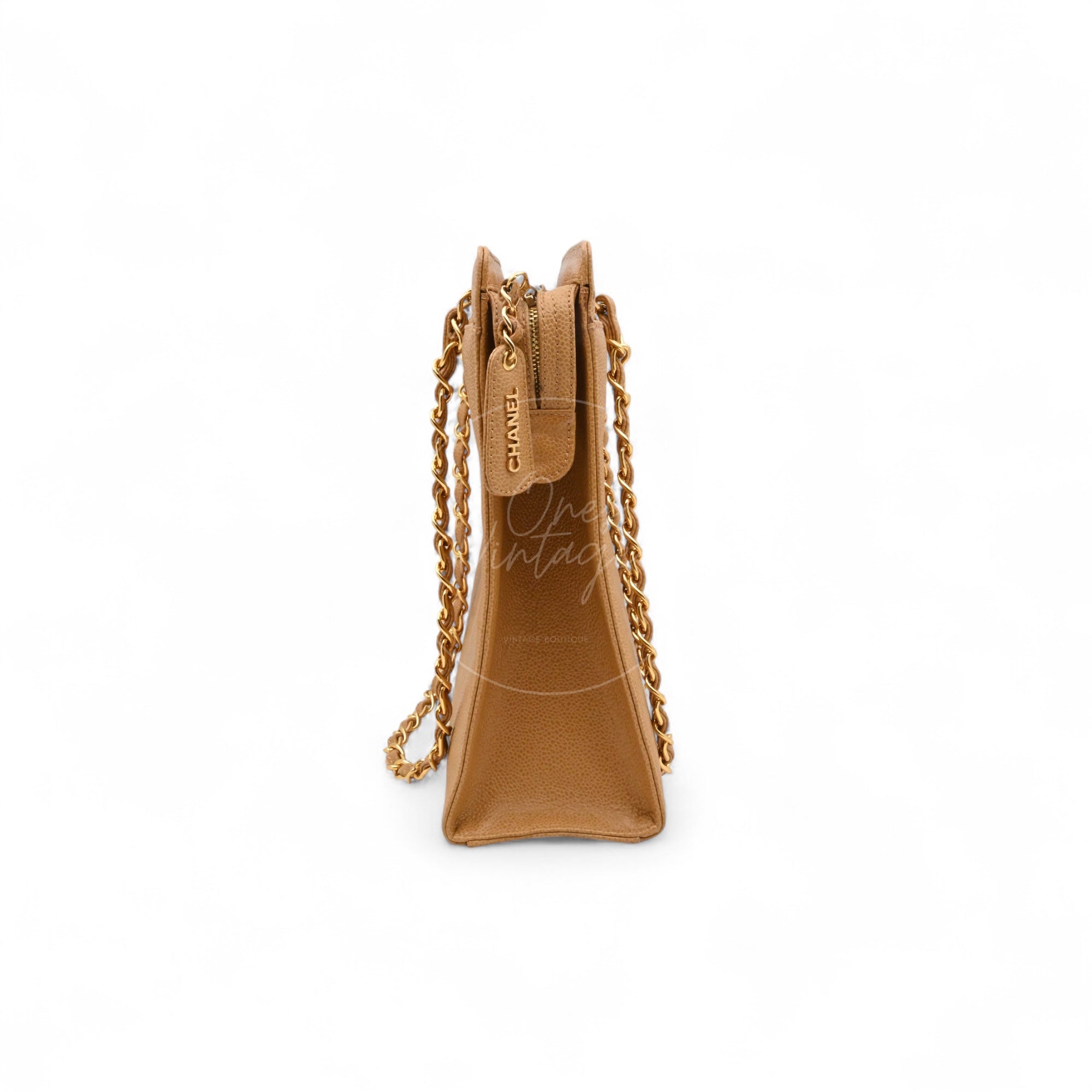 [Pre-owned] Chanel Beige Caviar Tote Bag