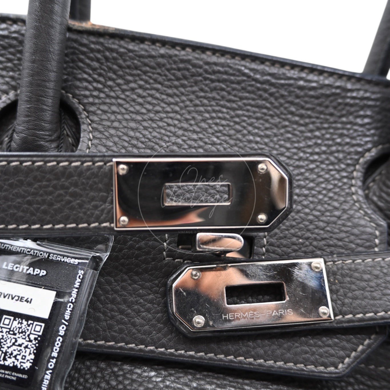 [Pre-owned] Hermes Birkin Shoulder Gris Graphite Stamp Square I