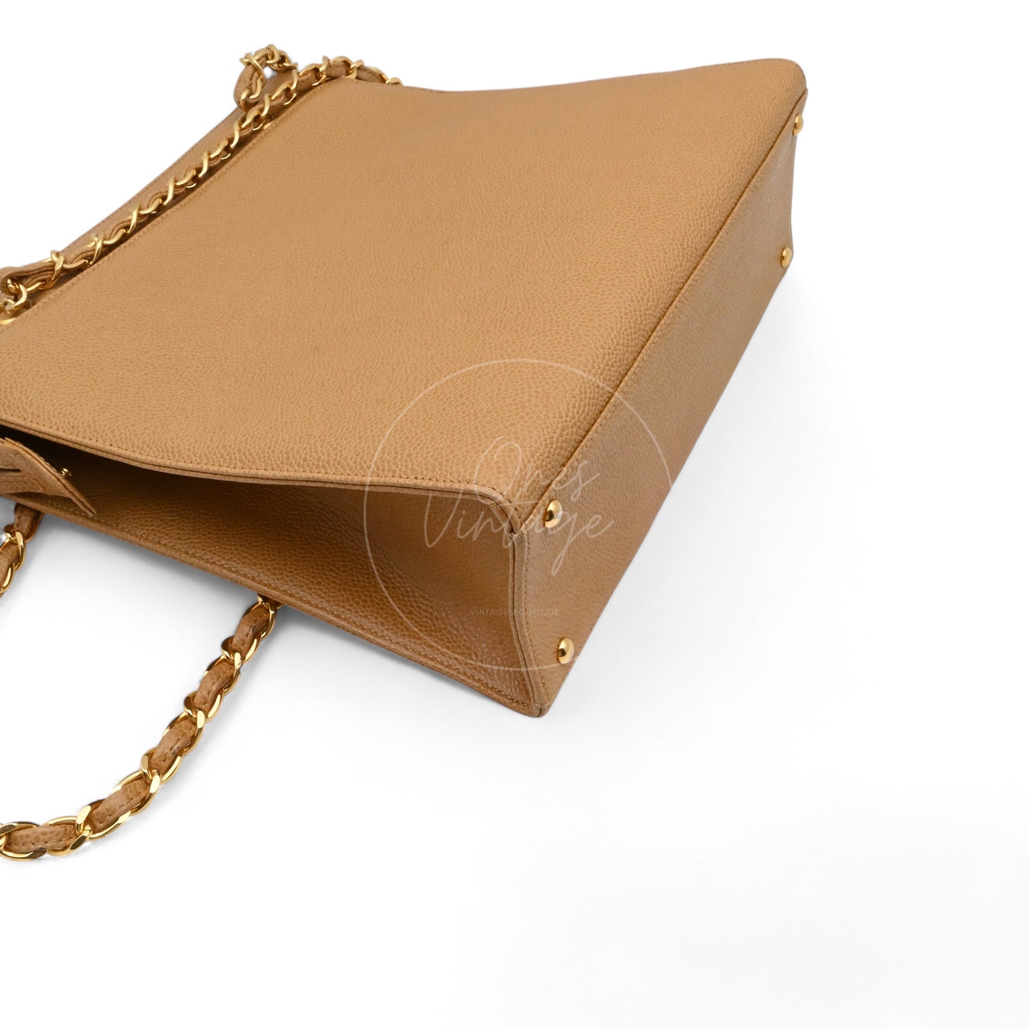 [Pre-owned] Chanel Beige Caviar Tote Bag