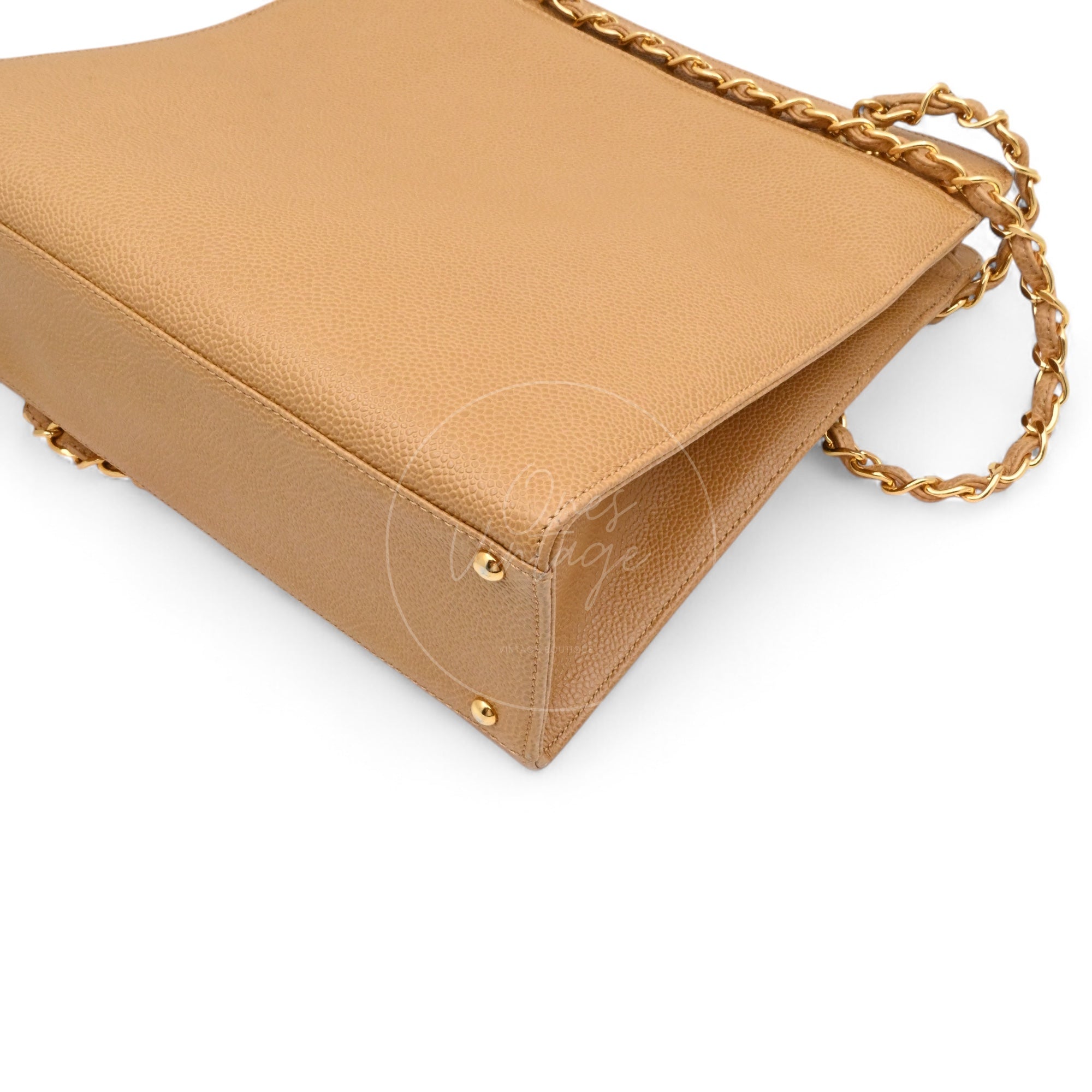 [Pre-owned] Chanel Beige Caviar Tote Bag