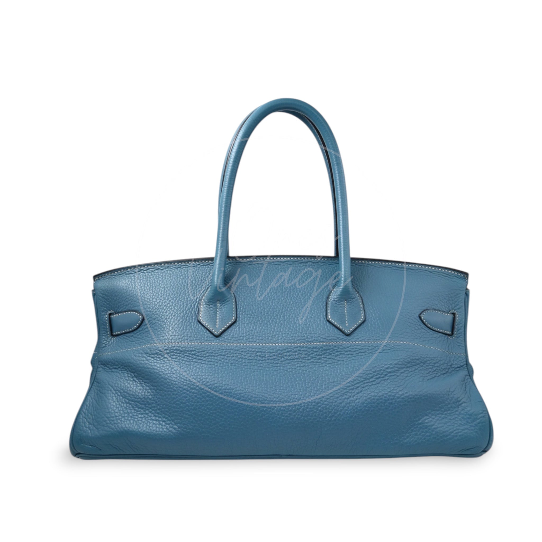 [Pre-owned] Hermes Birkin Shoulder Denim Blue Togo PHW Stamp Square I