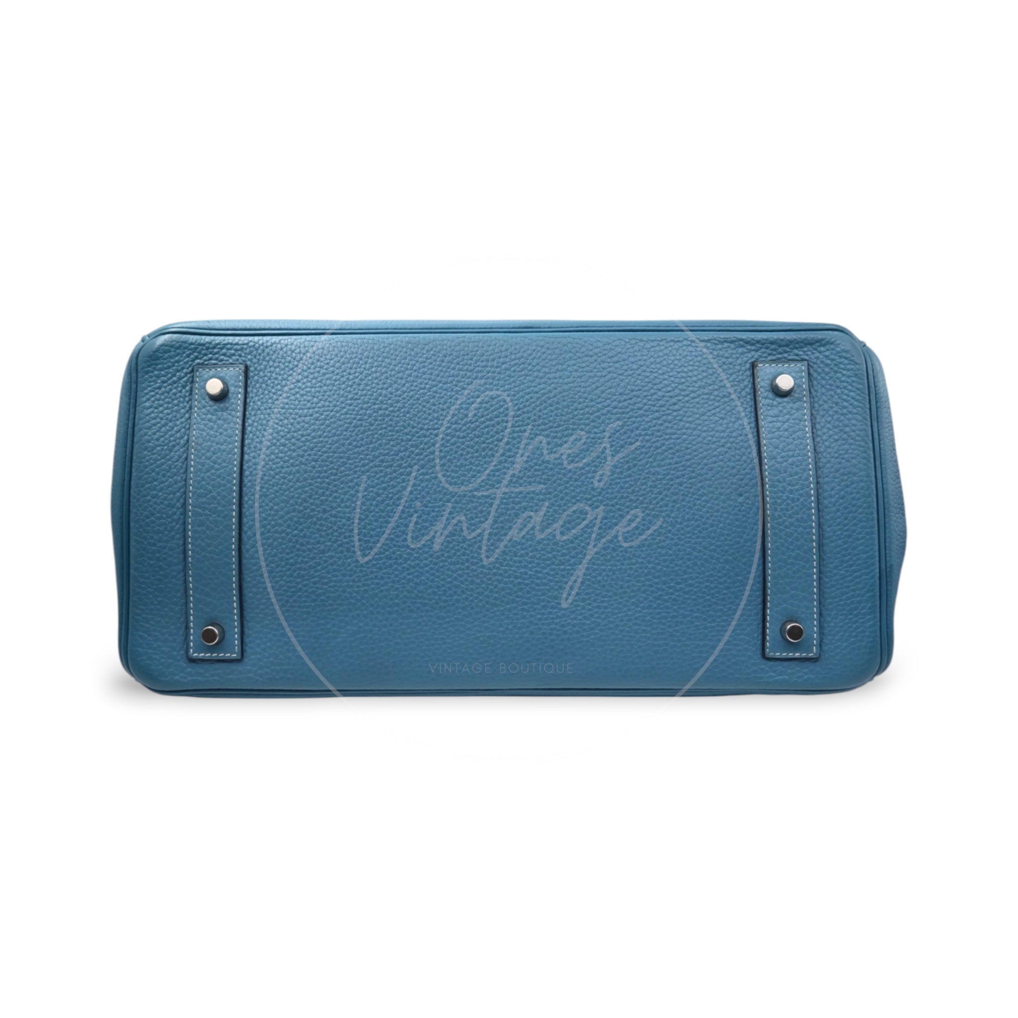 [Pre-owned] Hermes Birkin Shoulder Denim Blue Togo PHW Stamp Square I