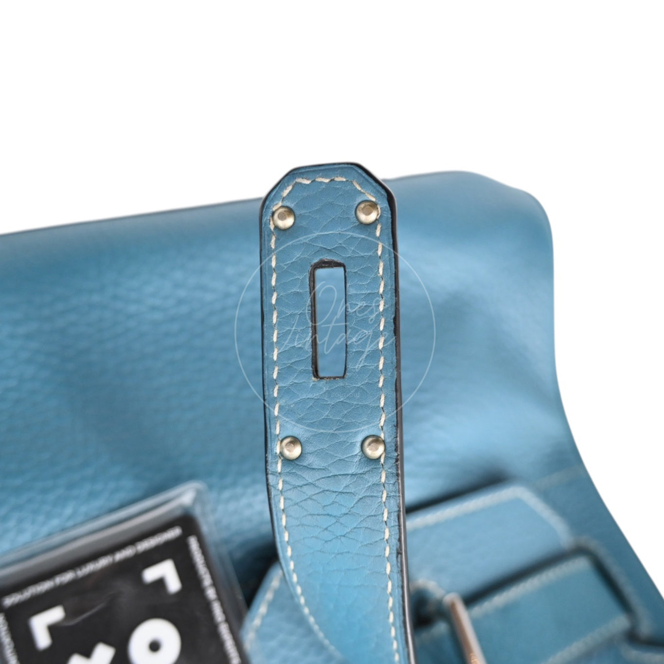 [Pre-owned] Hermes Birkin Shoulder Denim Blue Togo PHW Stamp Square I