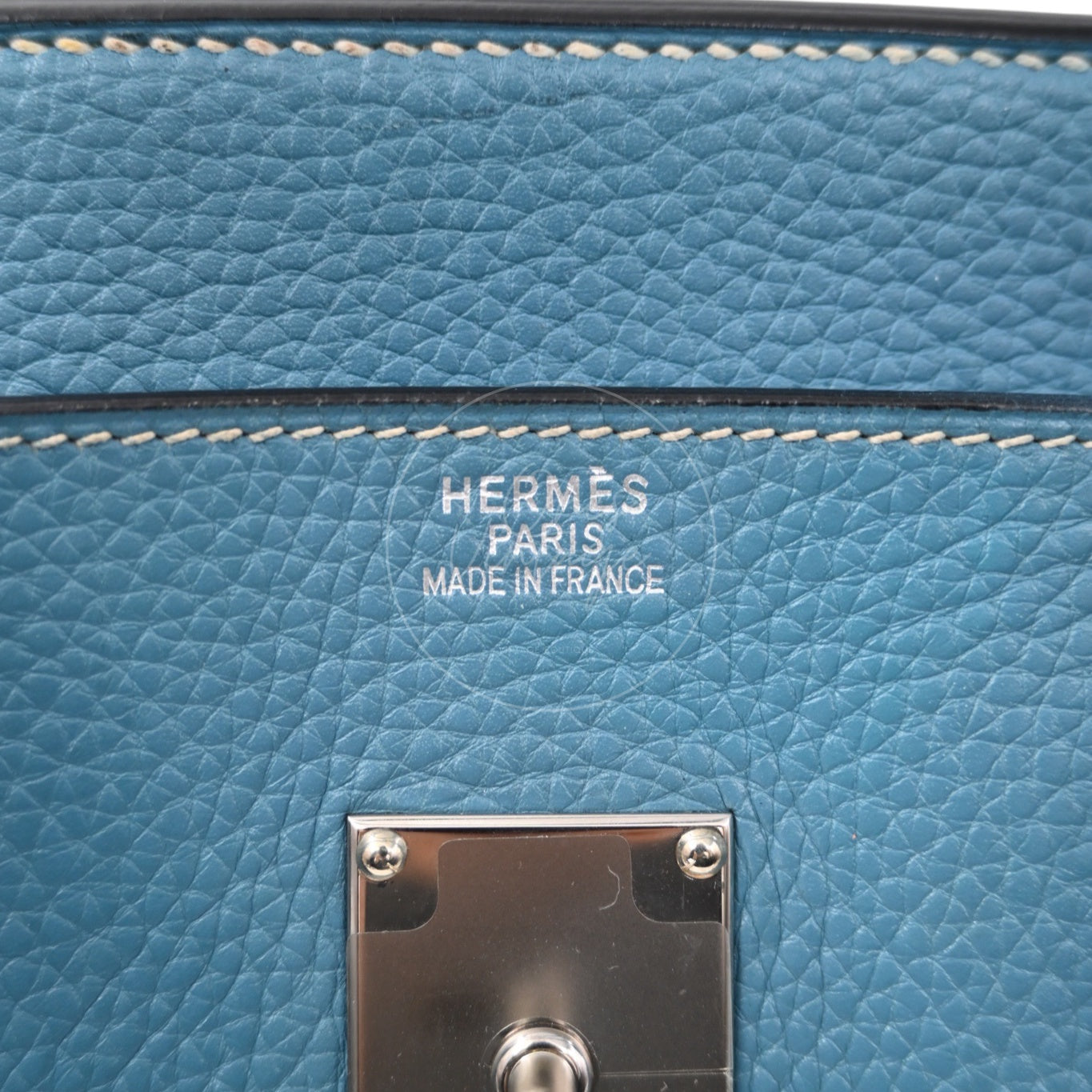 [Pre-owned] Hermes Birkin Shoulder Denim Blue Togo PHW Stamp Square I