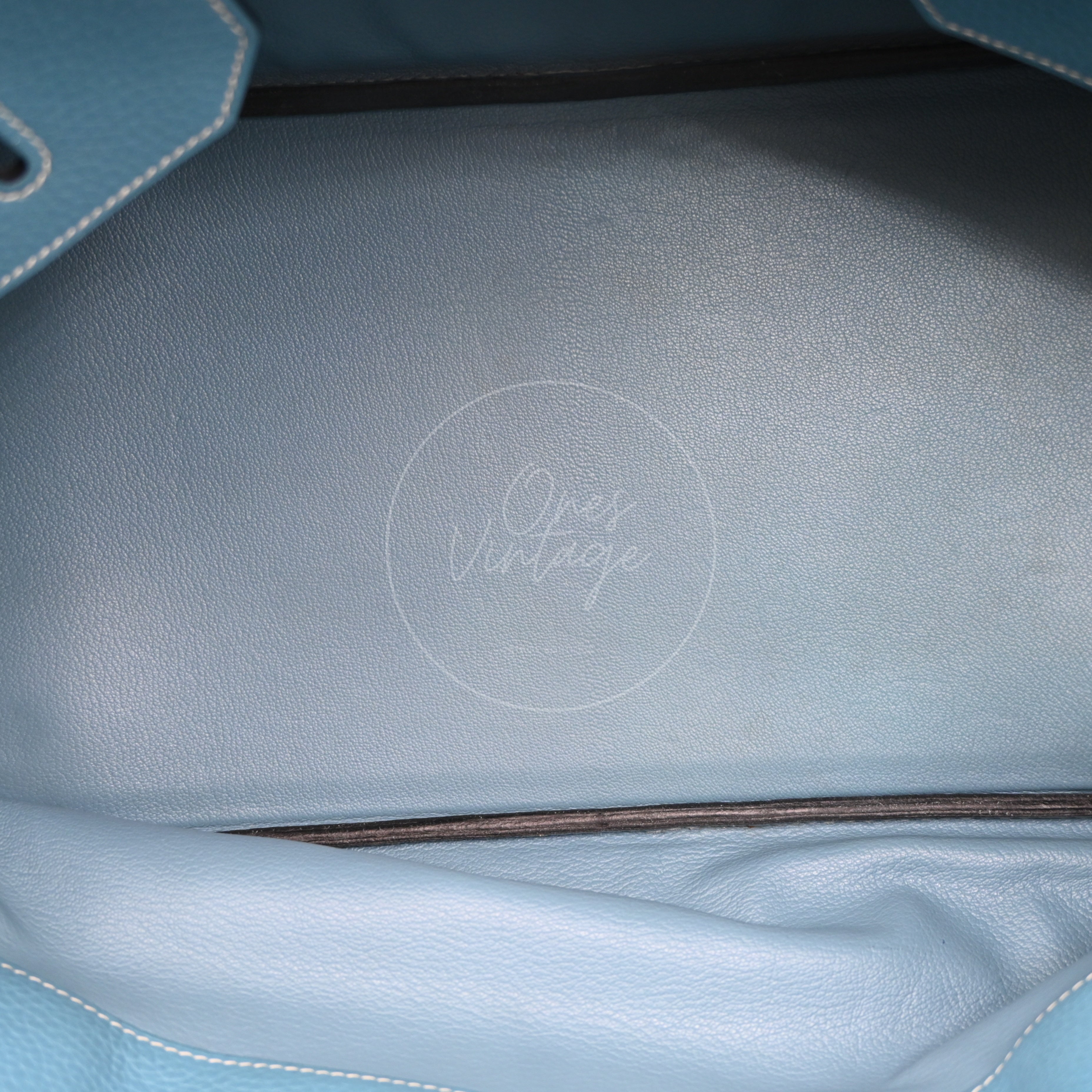 [Pre-owned] Hermes Birkin Shoulder Denim Blue Togo PHW Stamp Square I