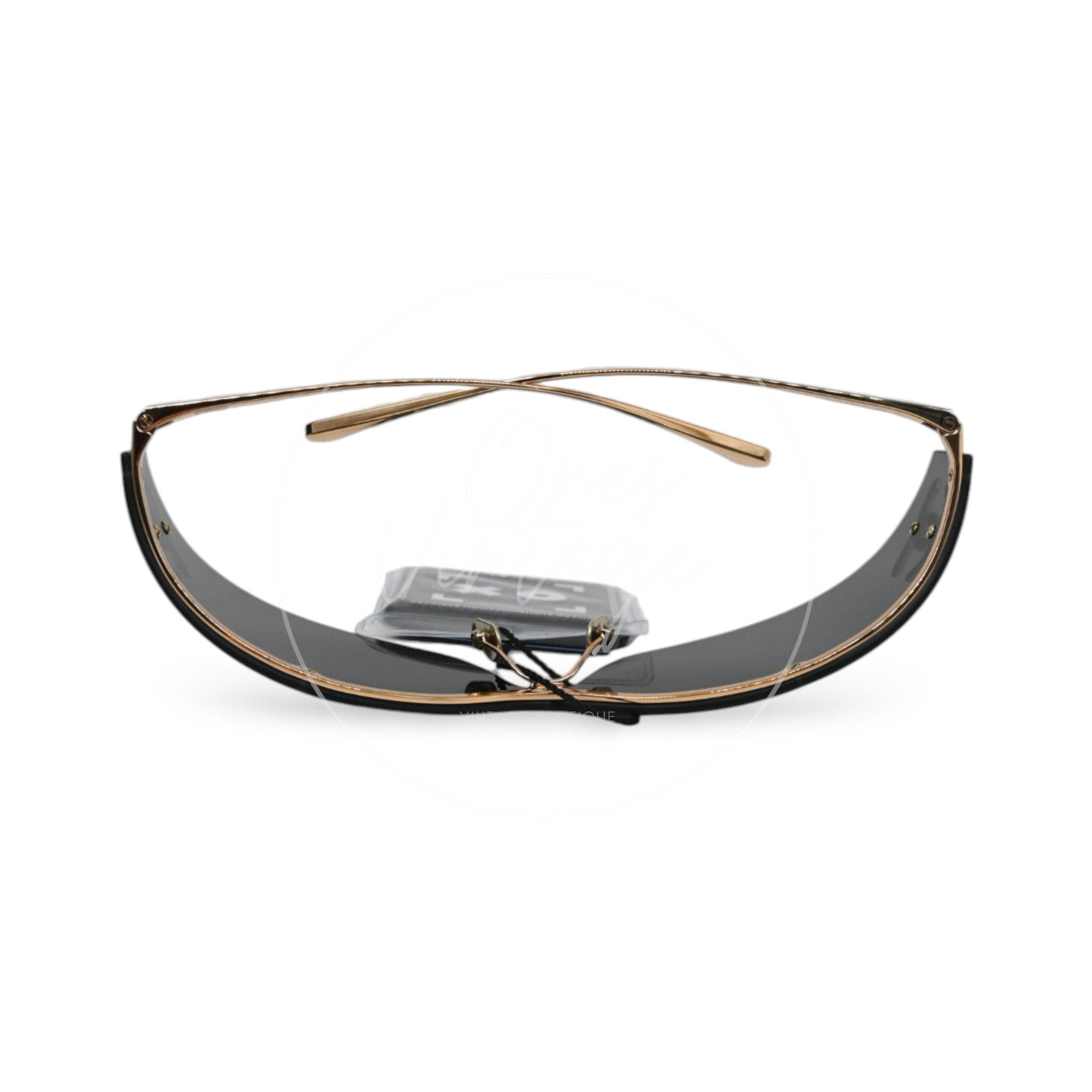 Chanel Sunglasses Gold-Tone Metal Frame Black Gold 26M