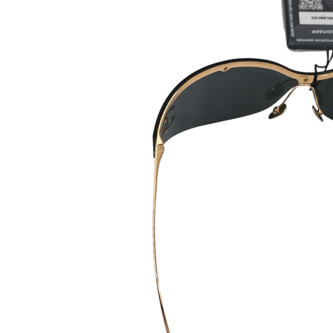 Chanel Sunglasses Gold-Tone Metal Frame Black Gold 26M