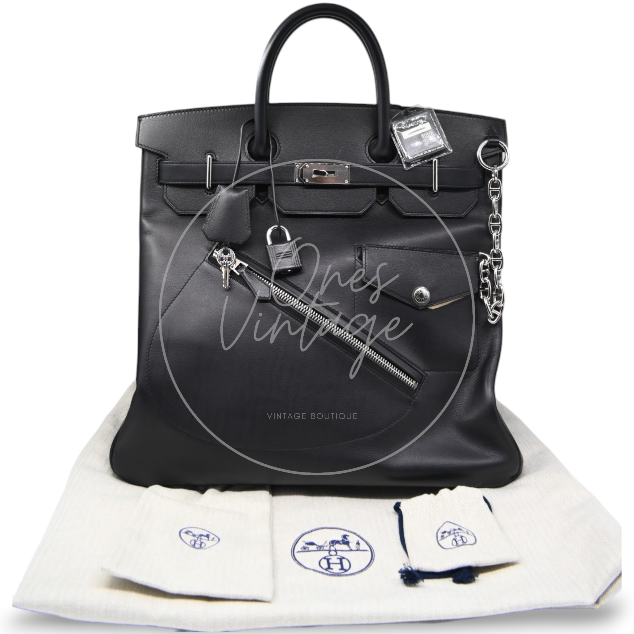 Hermes Rock Bag HAC40 PHW Black Stamp B