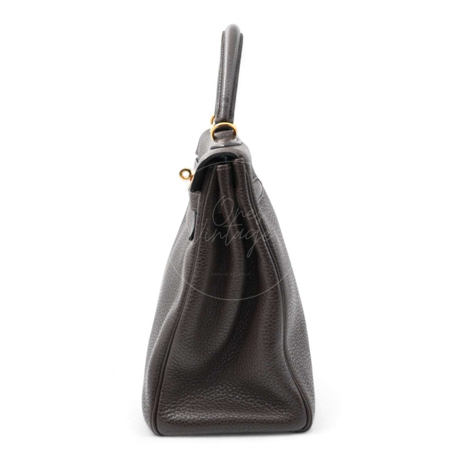 [Pre-owned] Hermes Kelly 32 Ebene Togo Stamp Square P Handbag