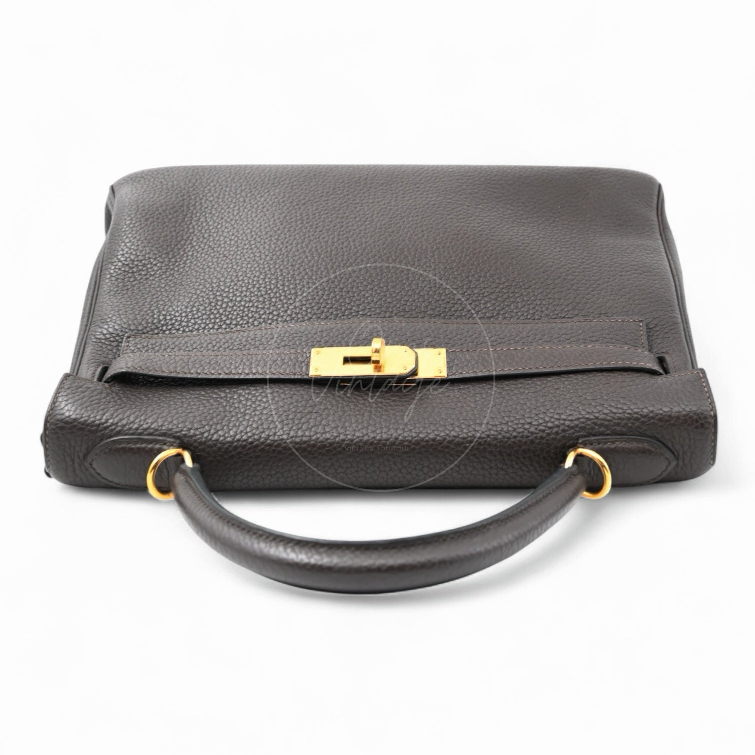 [Pre-owned] Hermes Kelly 32 Ebene Togo Stamp Square P Handbag