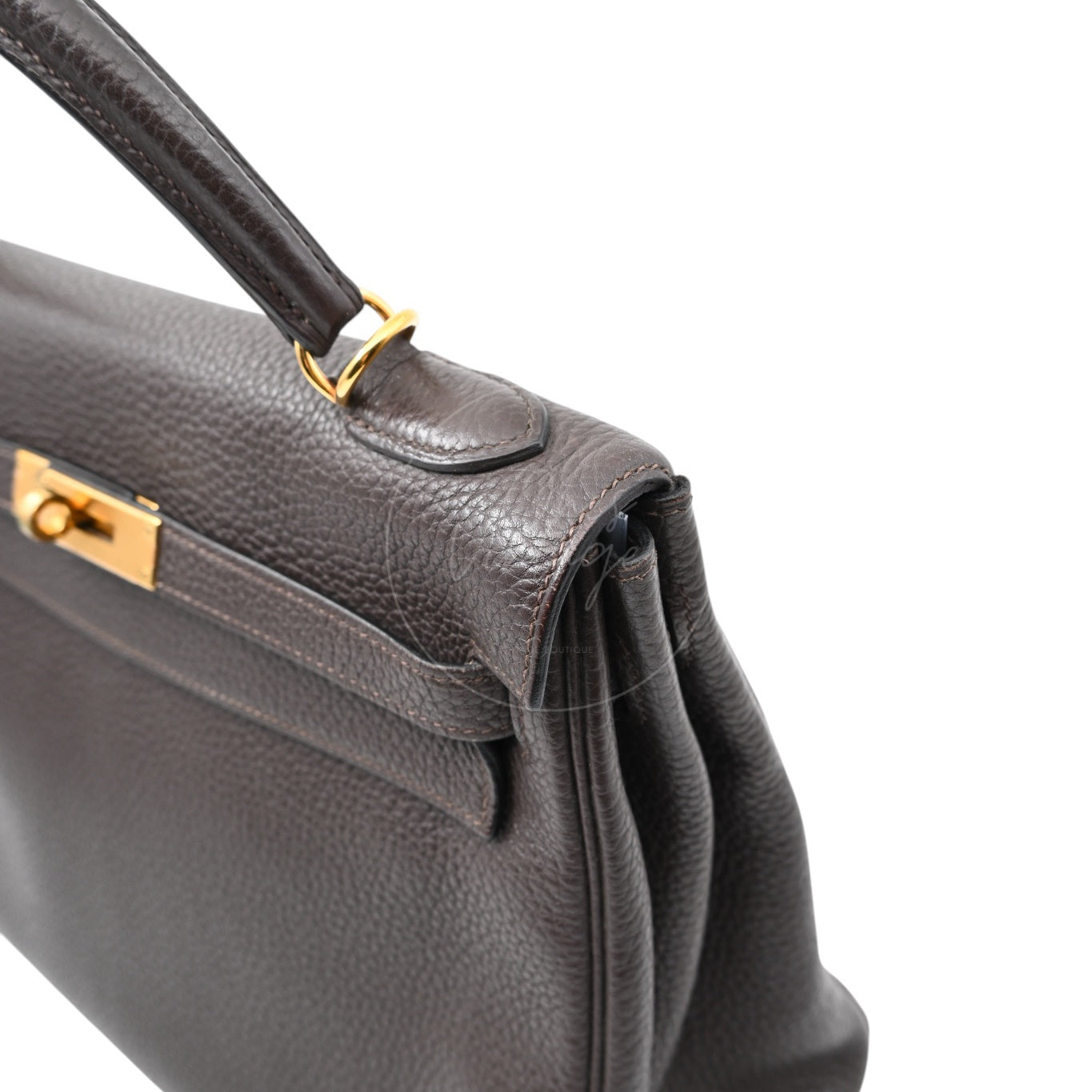 [Pre-owned] Hermes Kelly 32 Ebene Togo Stamp Square P Handbag