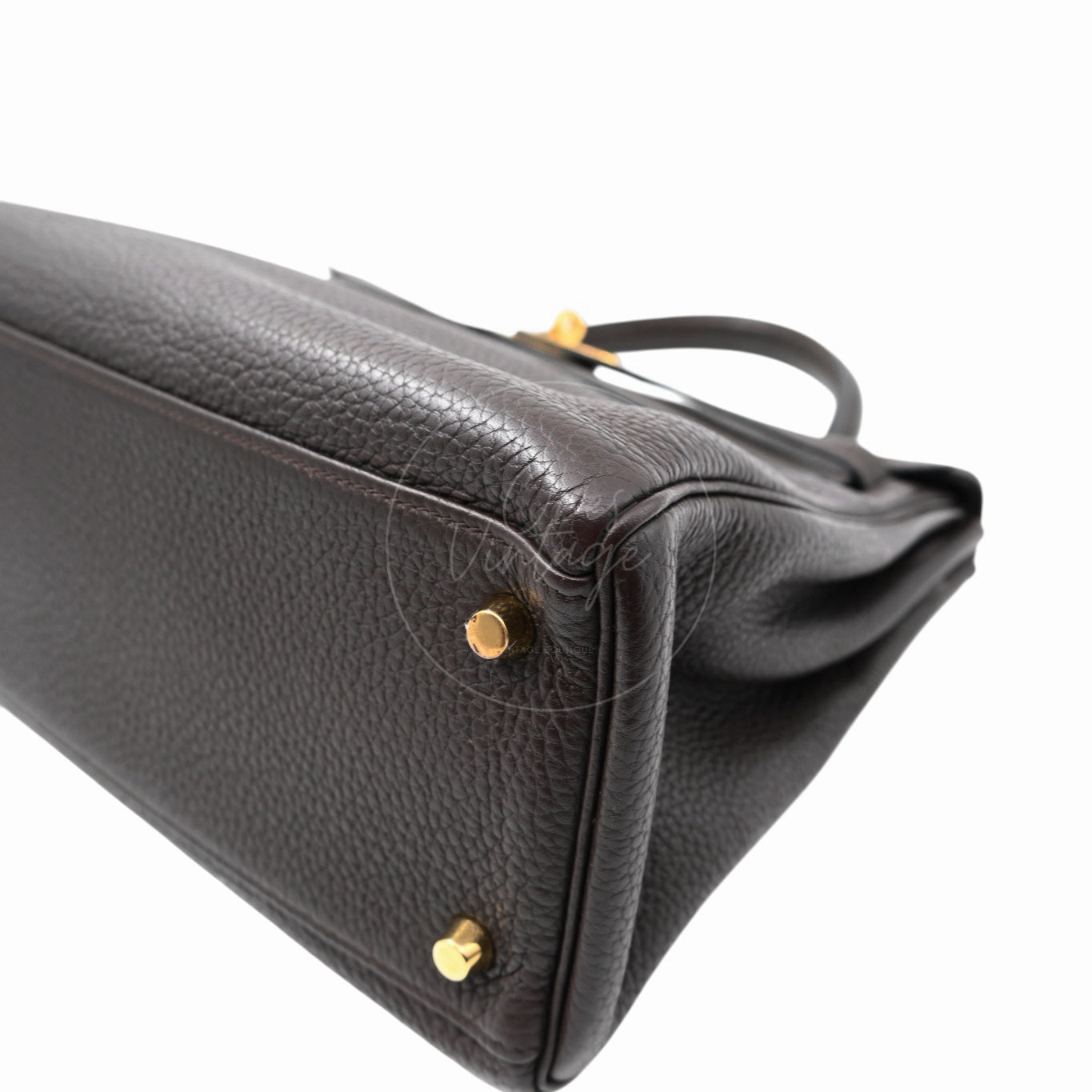 [Pre-owned] Hermes Kelly 32 Ebene Togo Stamp Square P Handbag