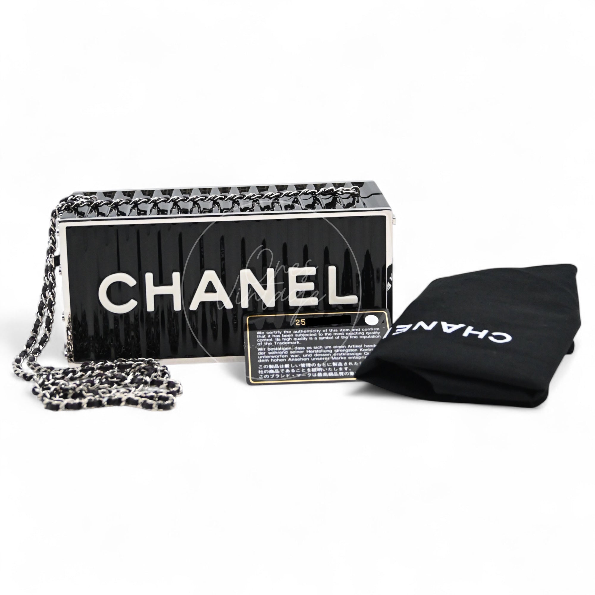 [Pre-owned] Chanel Black Purple Container Minaudiere Evening Bag series 25