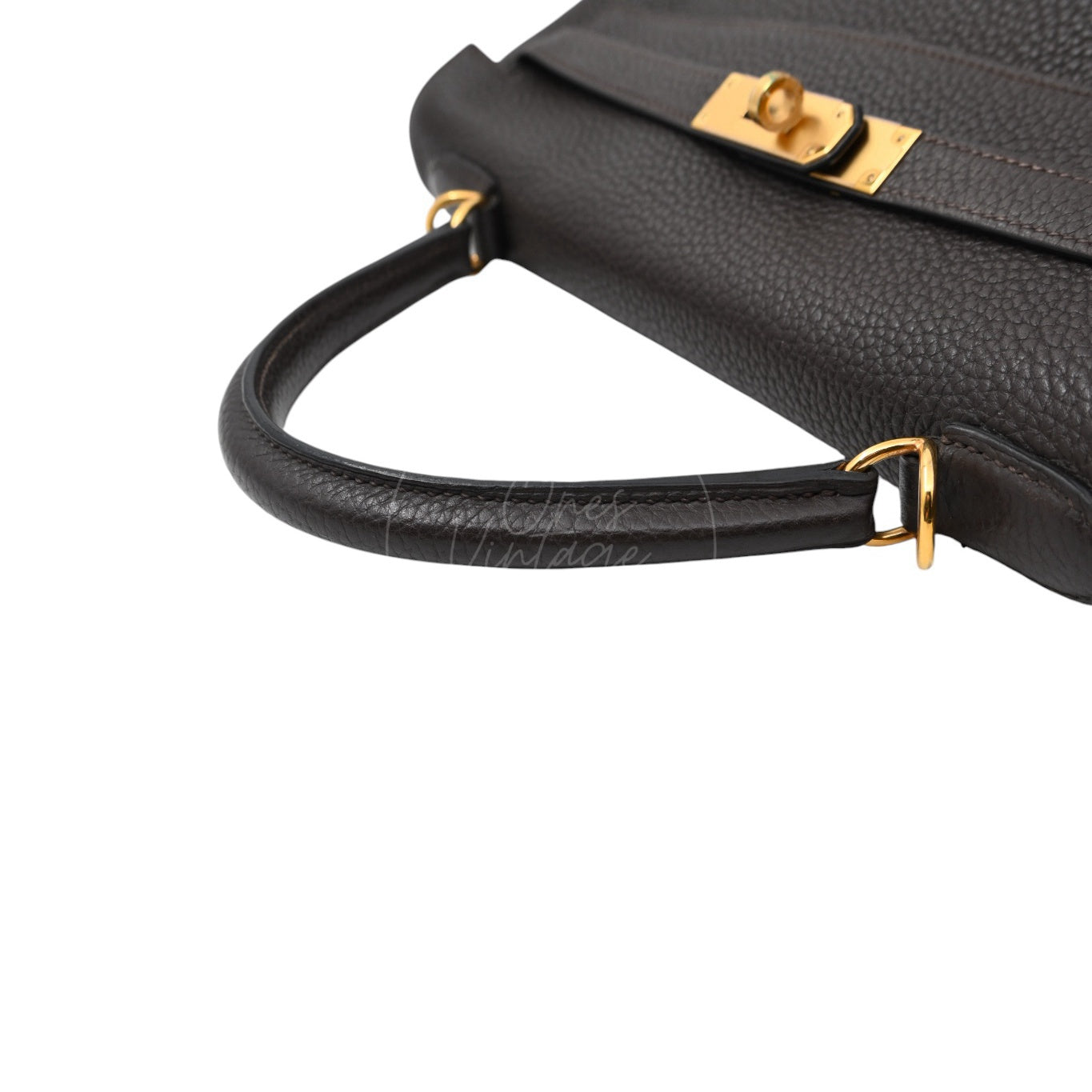 [Pre-owned] Hermes Kelly 32 Ebene Togo Stamp Square P Handbag