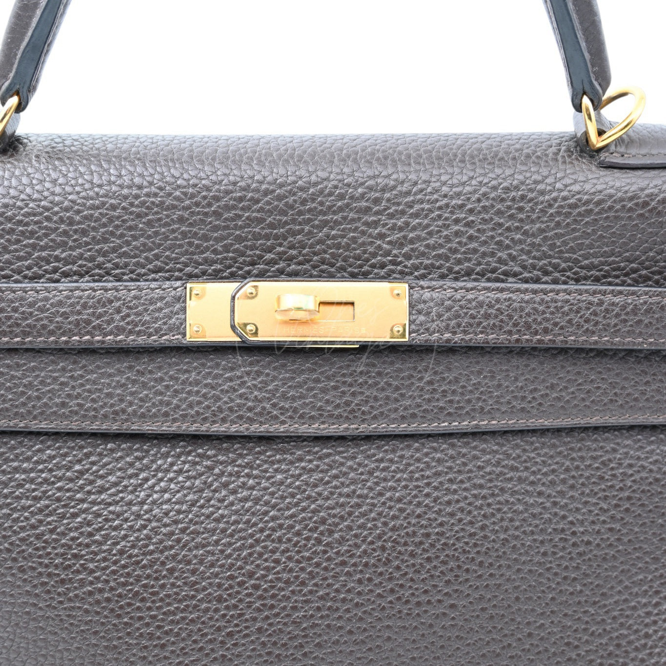 [Pre-owned] Hermes Kelly 32 Ebene Togo Stamp Square P Handbag