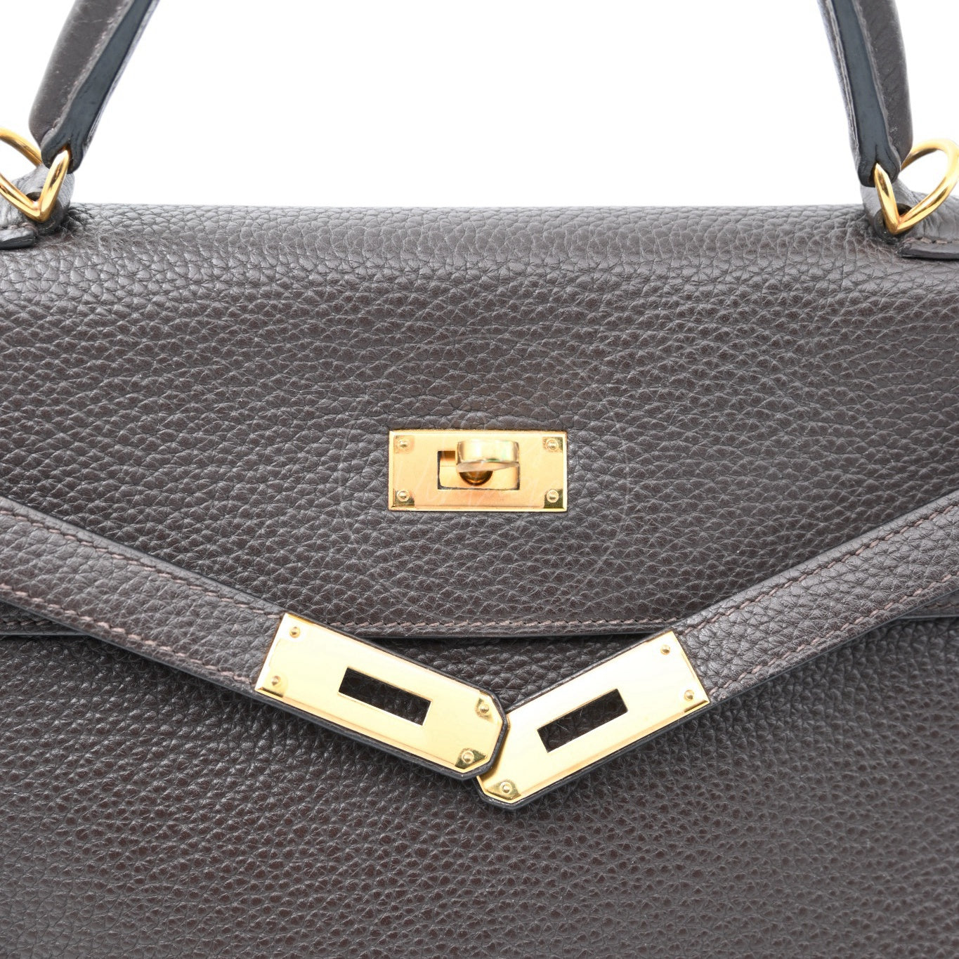 [Pre-owned] Hermes Kelly 32 Ebene Togo Stamp Square P Handbag