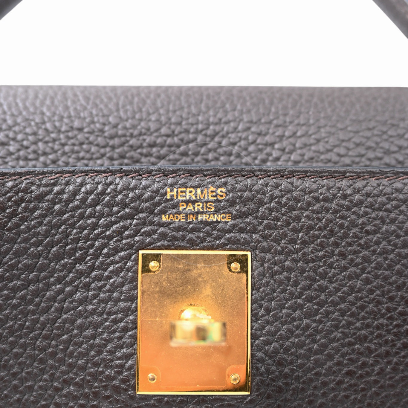 [Pre-owned] Hermes Kelly 32 Ebene Togo Stamp Square P Handbag