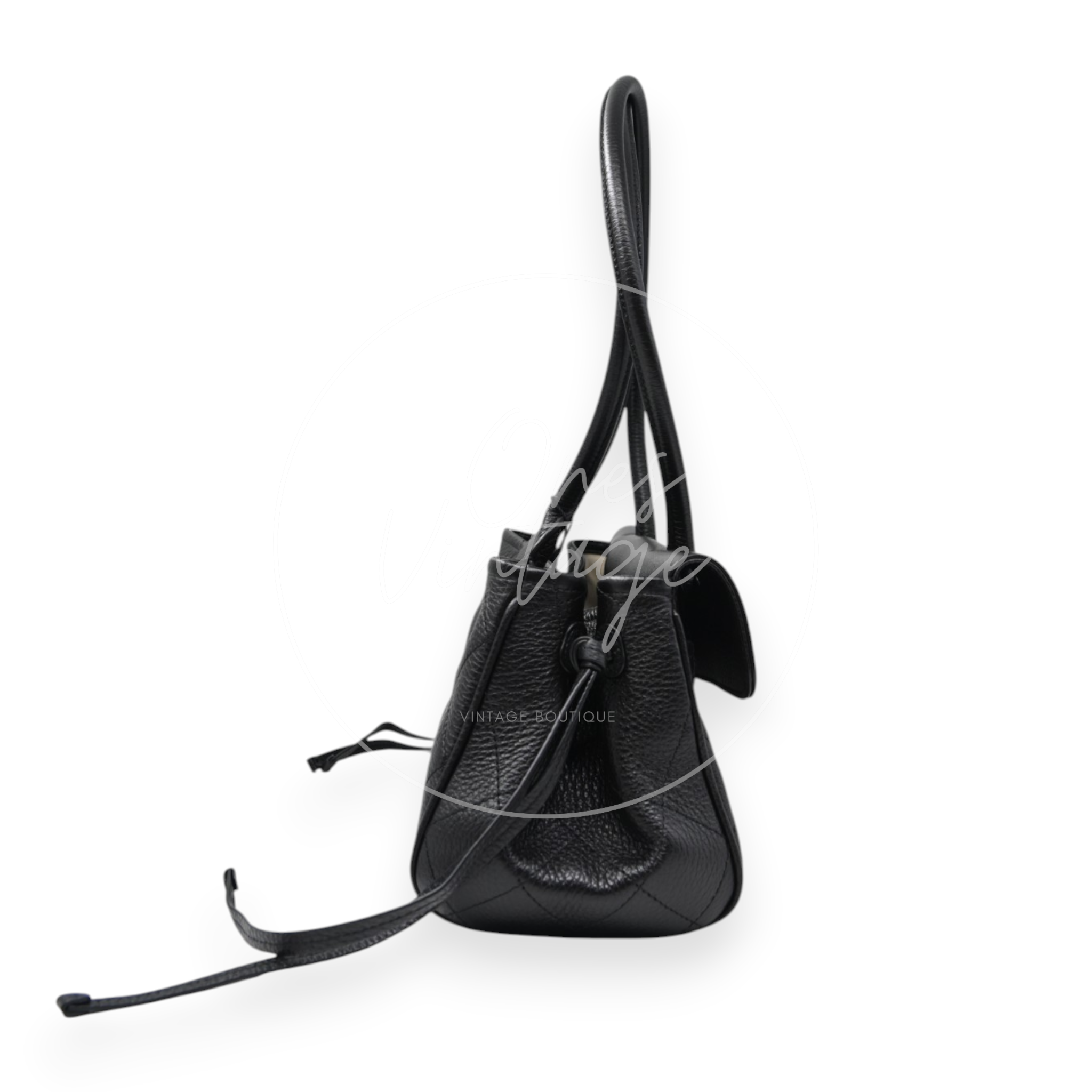 Chanel Small Urban Essential East West Caviar Shopping Tote Bag Black GHW