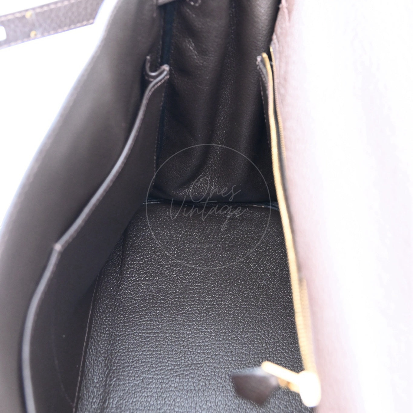 [Pre-owned] Hermes Kelly 32 Ebene Togo Stamp Square P Handbag