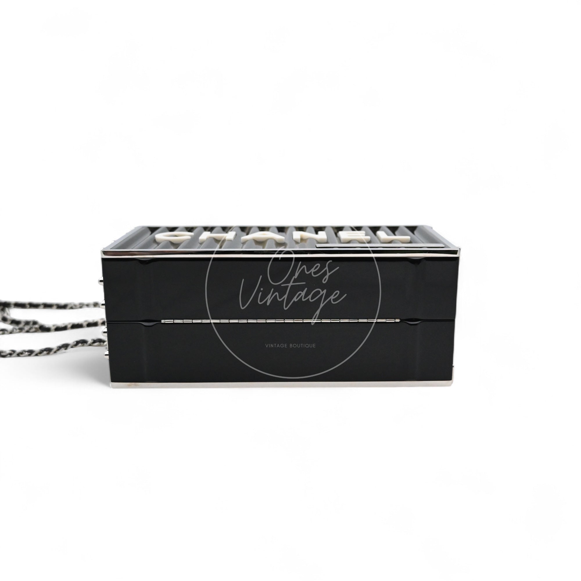 [Pre-owned] Chanel Black Purple Container Minaudiere Evening Bag series 25