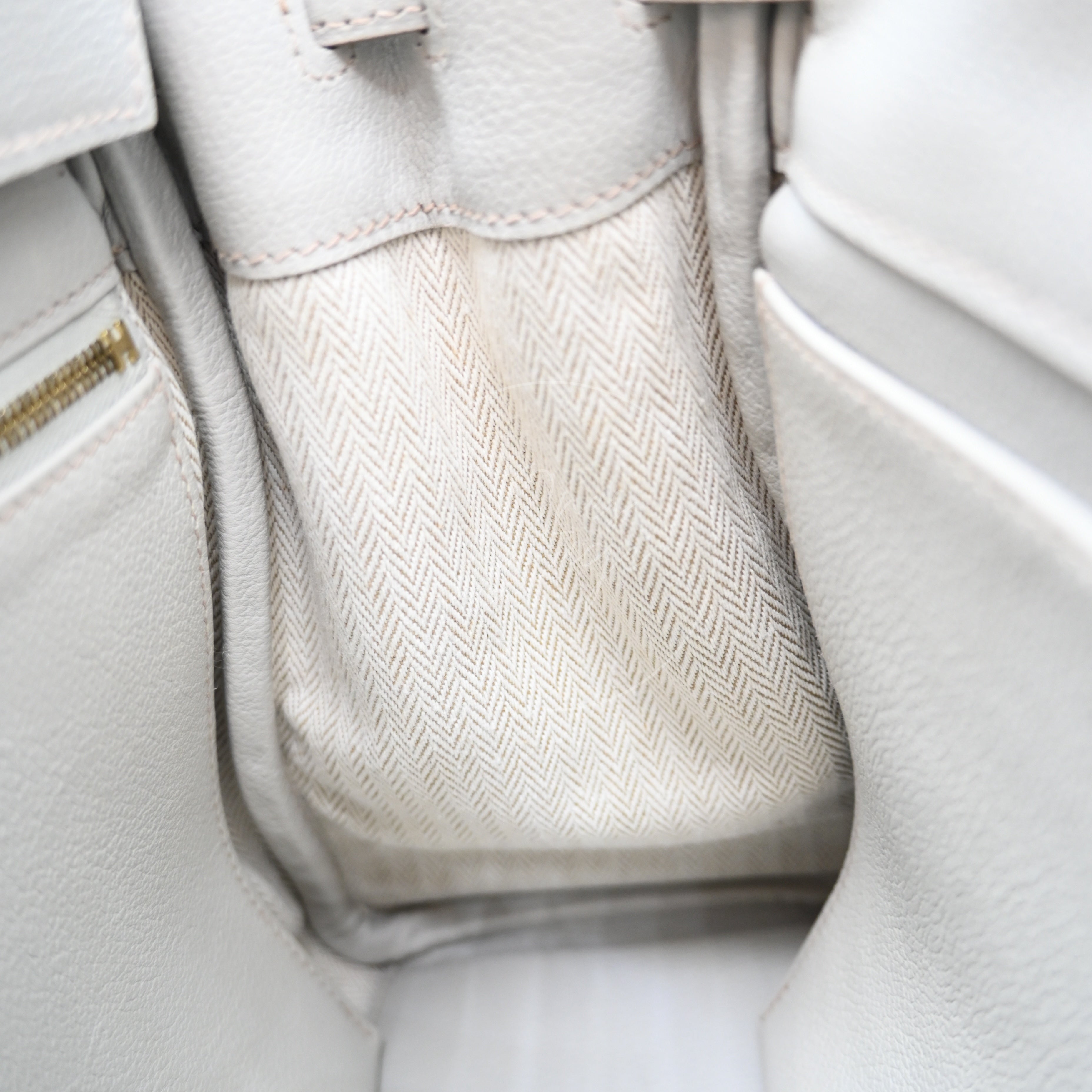 [Pre-owned] Hermes Kelly 32 Bag Gris Perle Evercolor and Veau Doblis Stamp Square Q